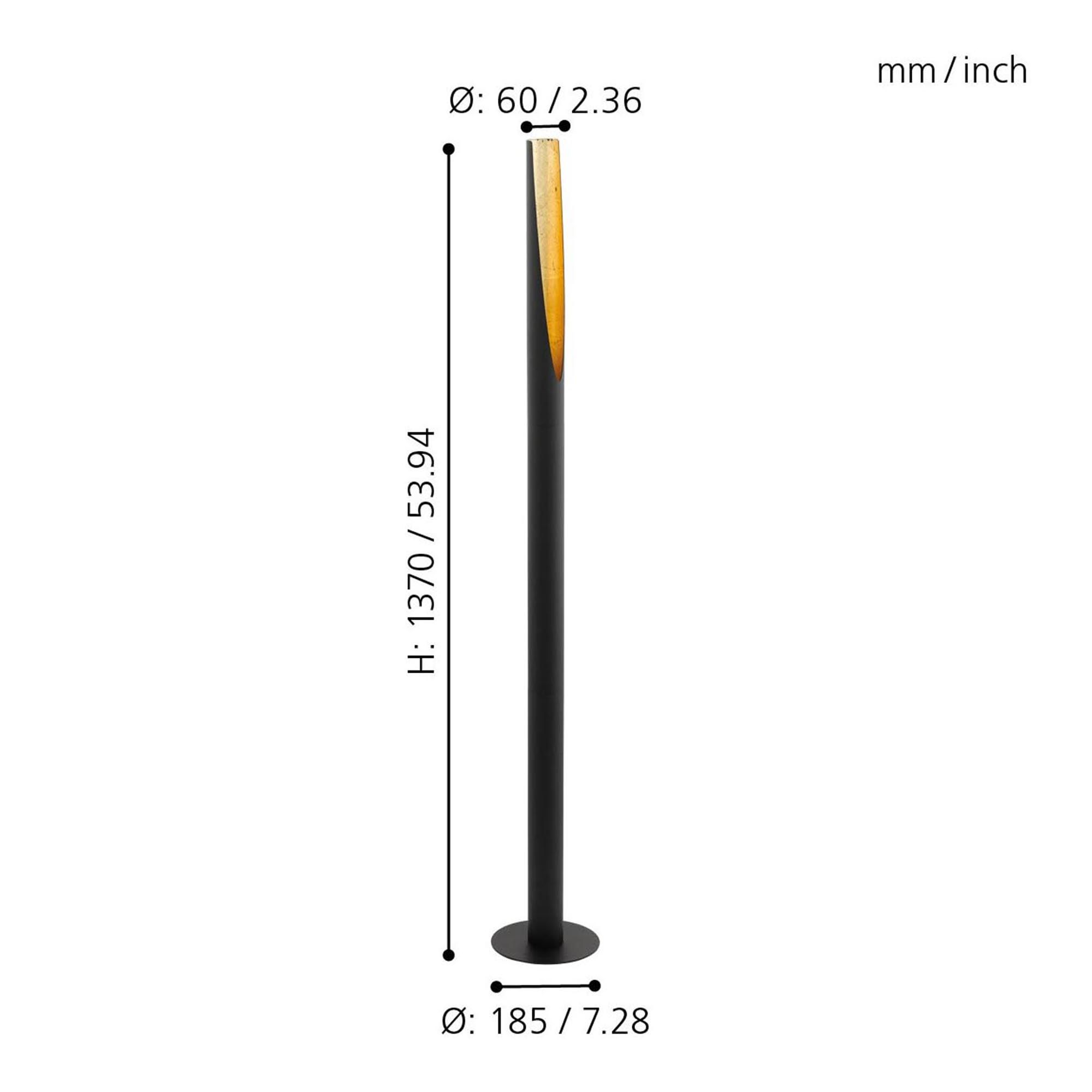 Lampadaire métal noir BARBOTTO GU10 1X4,5W