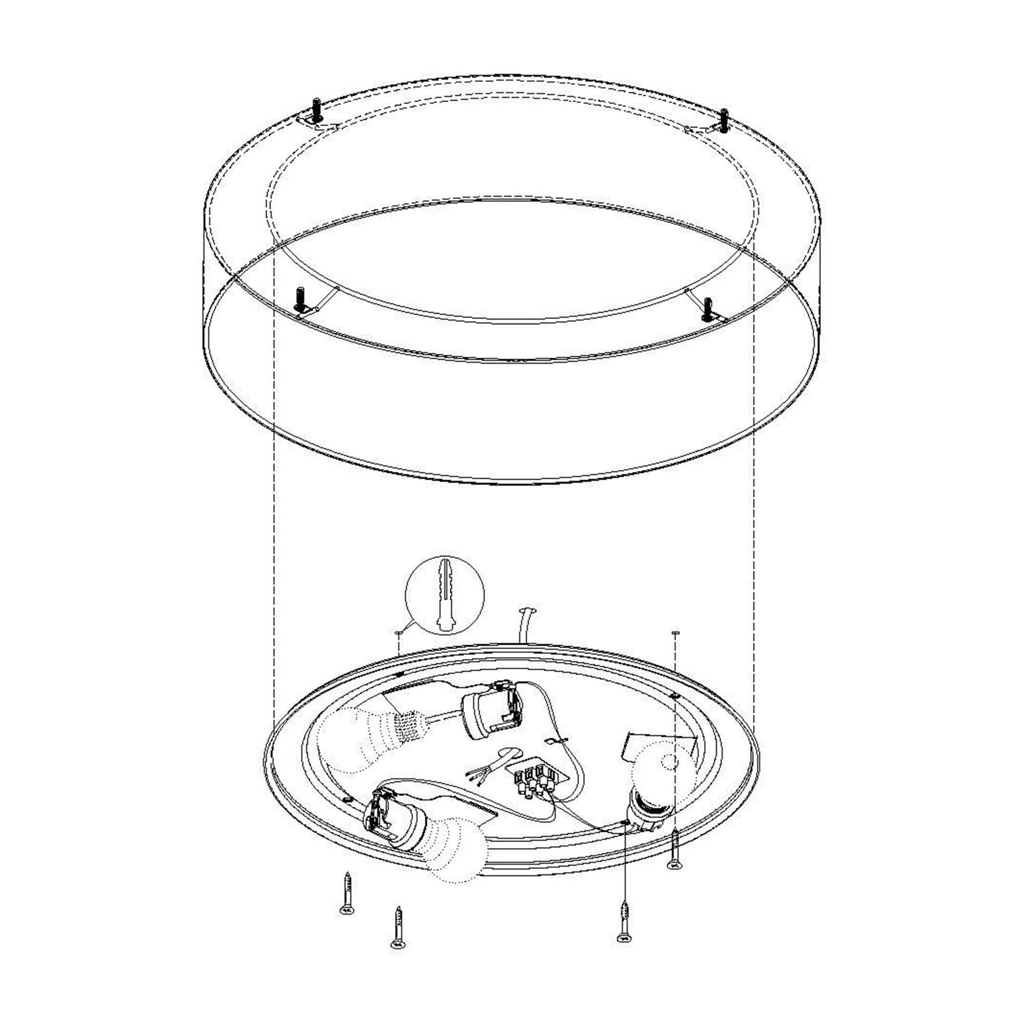 Plafonnier tissu blanc PASTERI D57CM E27 3X25W