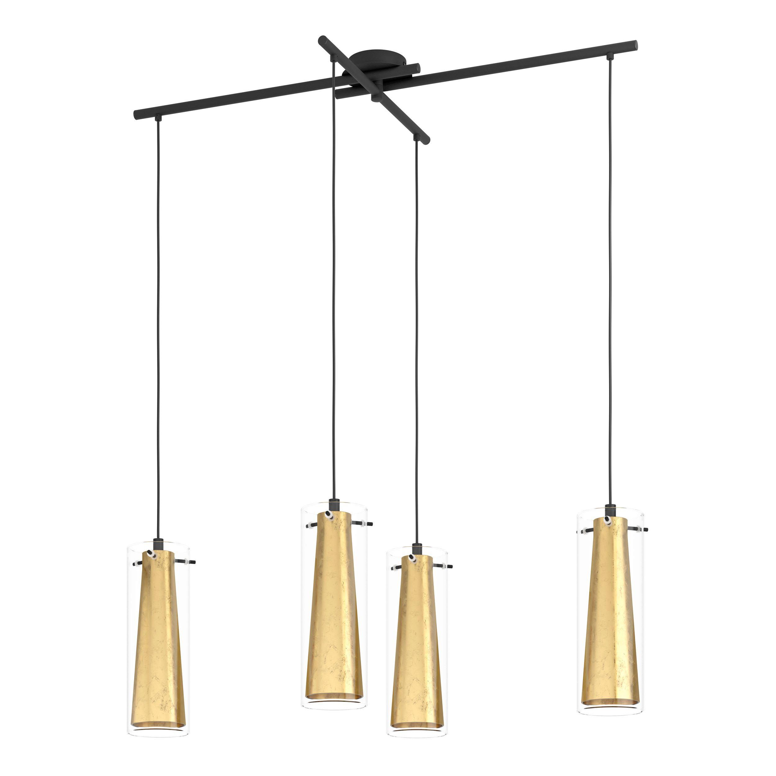 Suspension verre or PINTO GOLD E27 4X40W