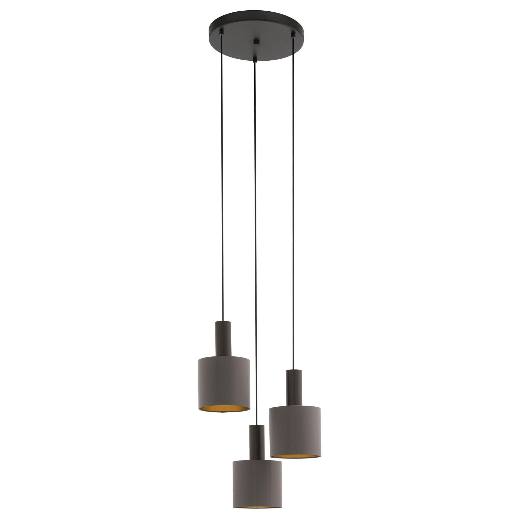 Suspension tissu marron CONCESSA 1 E27 3X60W