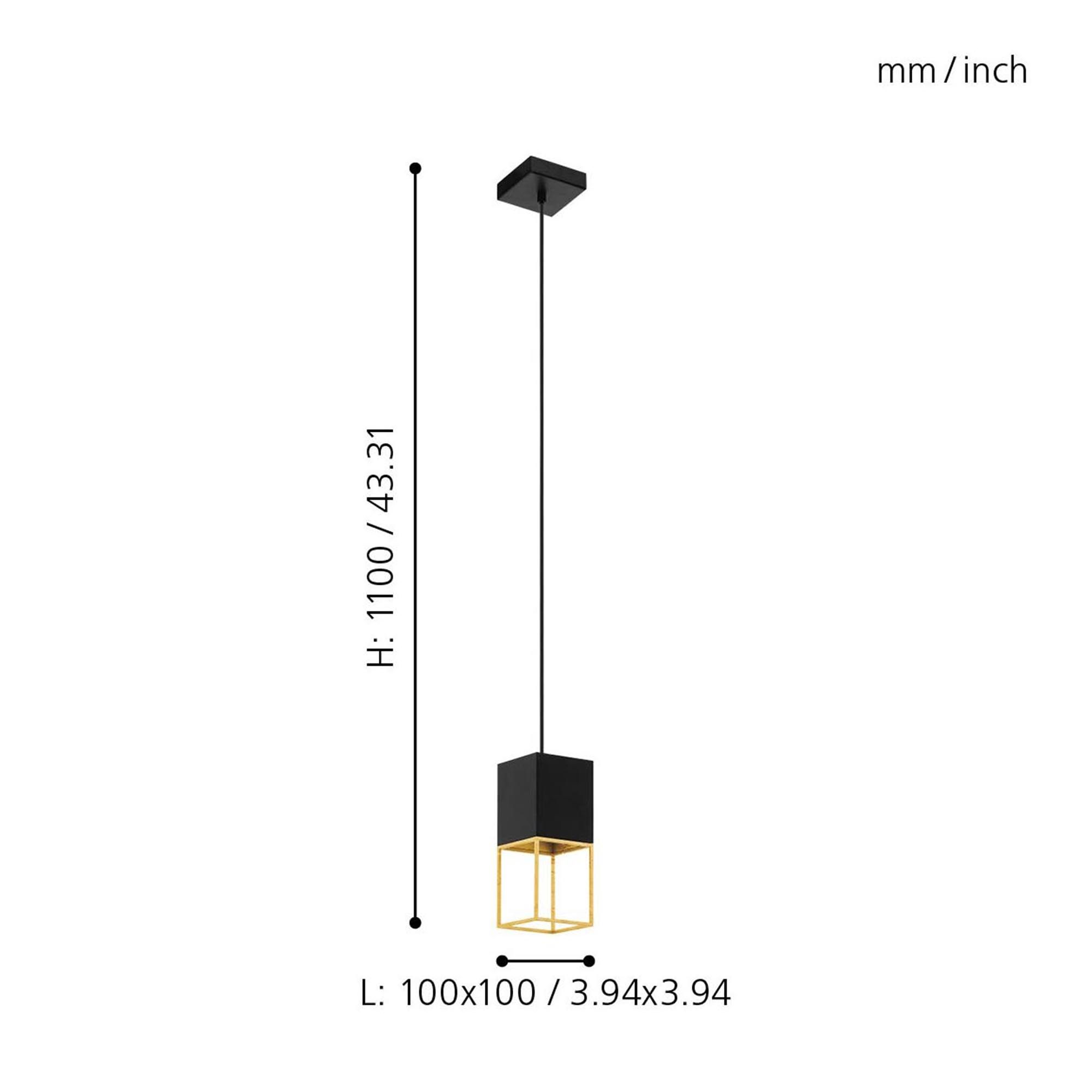 Suspension métal noir MONTEBALDO GU10 1X4,5W