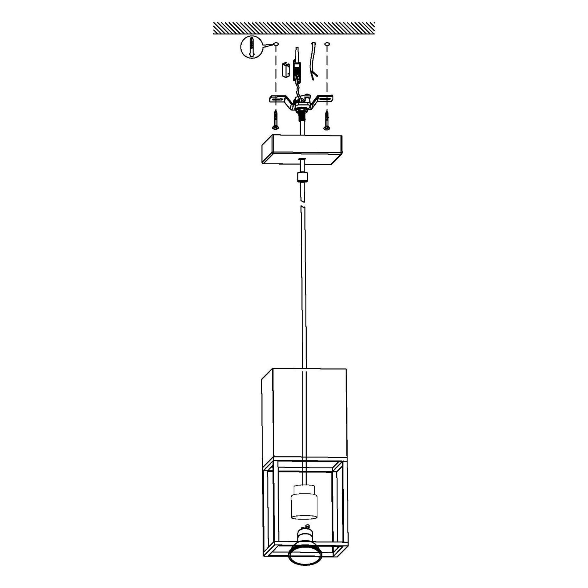 Suspension métal noir MONTEBALDO GU10 1X4,5W