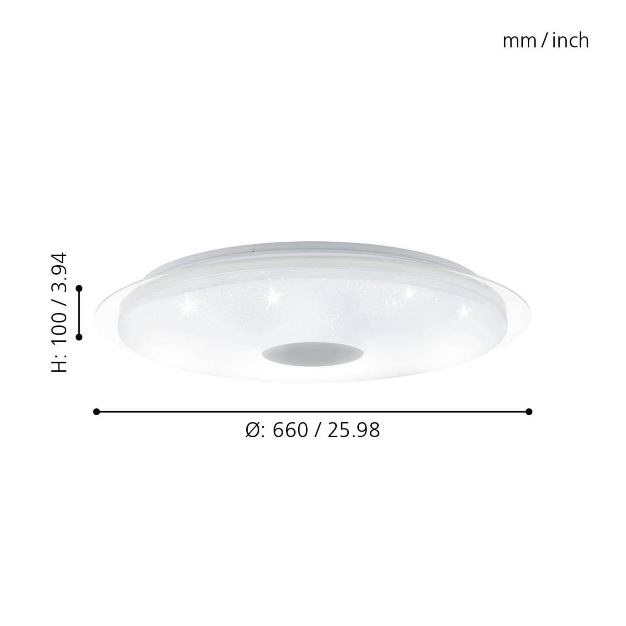 Plafonnier en plastique blanc LANCIANO led intégrée 36W