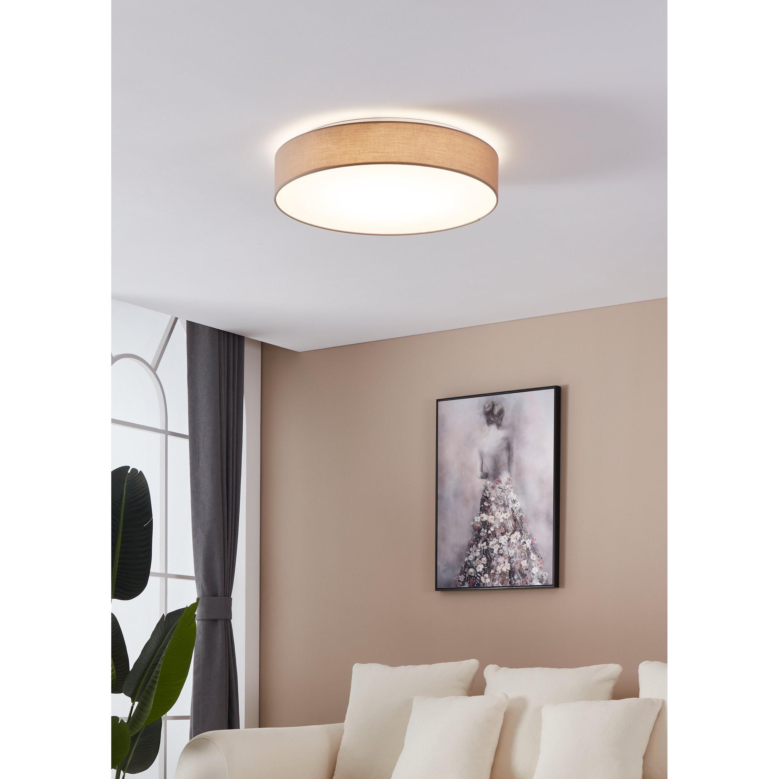 Plafonnier tissu taupe ROMAO 3 LED INT 1X36W