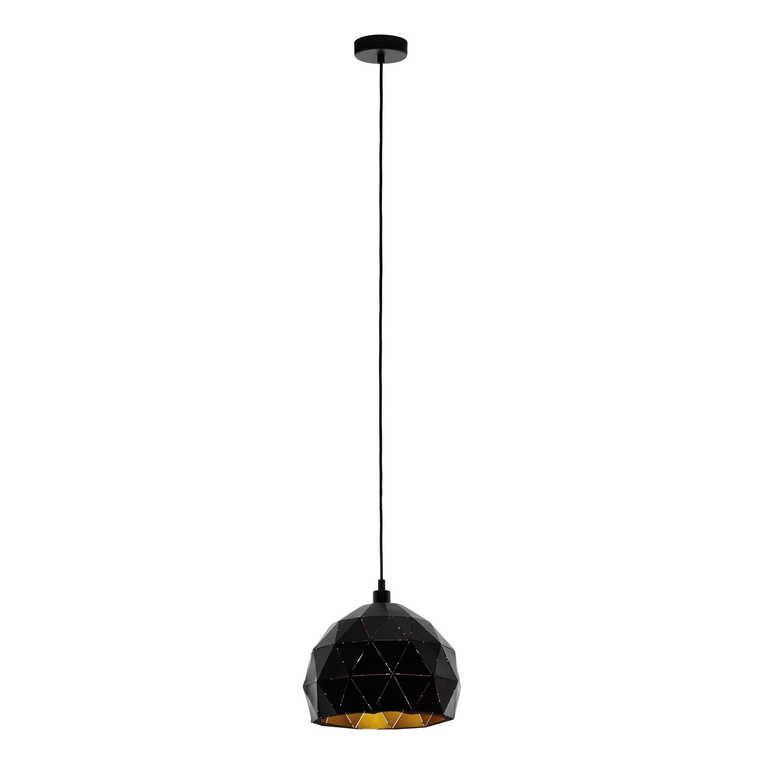 Suspension métal noir ROCCAFORTE D30CM E27 1X60W