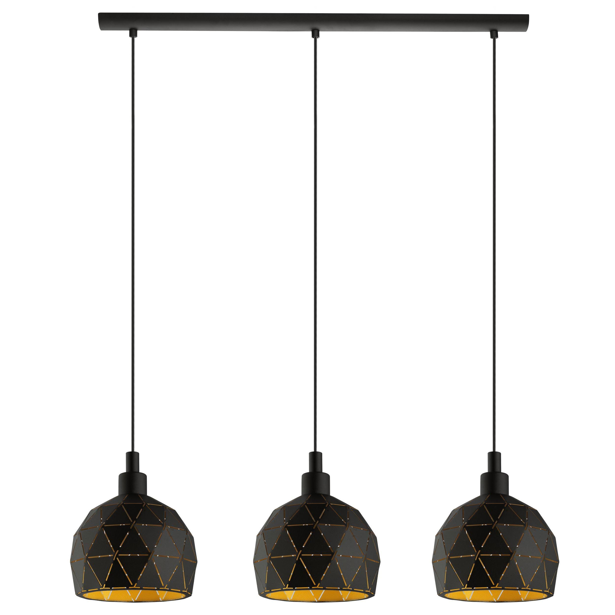 Suspension métal noir ROCCAFORTE E14 3X40W