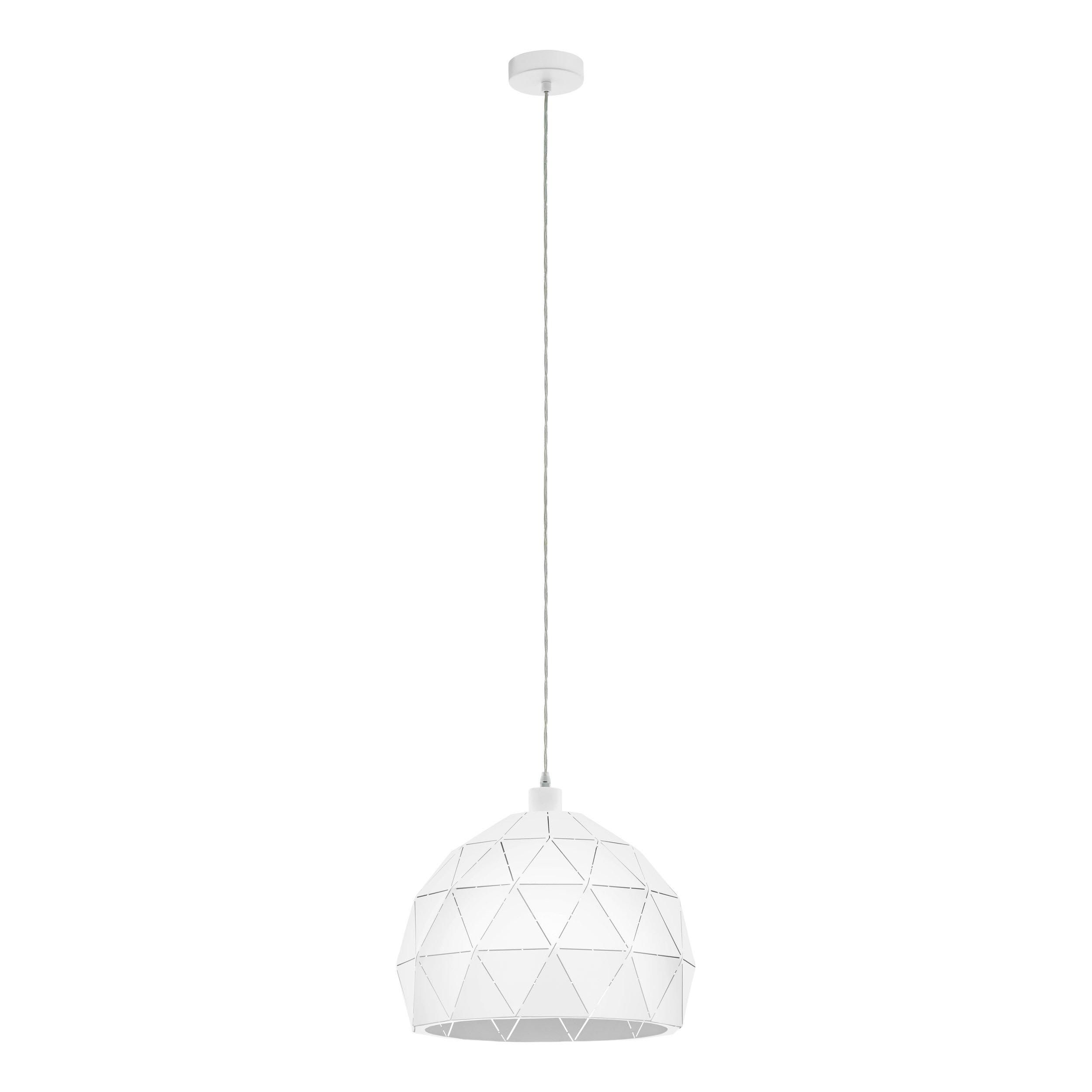 Suspension métal blanc ROCCAFORTE D40CM E27 1X60W