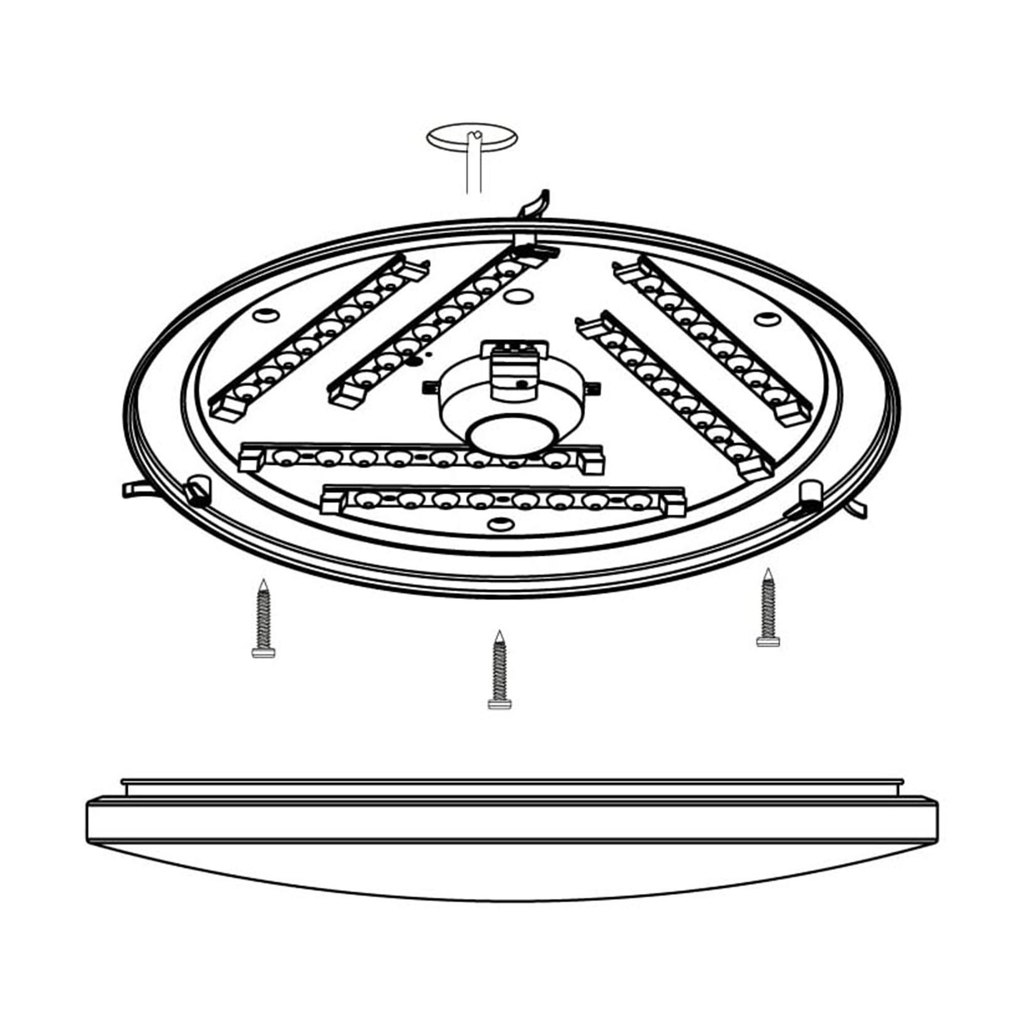 Plafonnier plastique blanc FRANIA Rond D43CM LED INT 6X5,5W