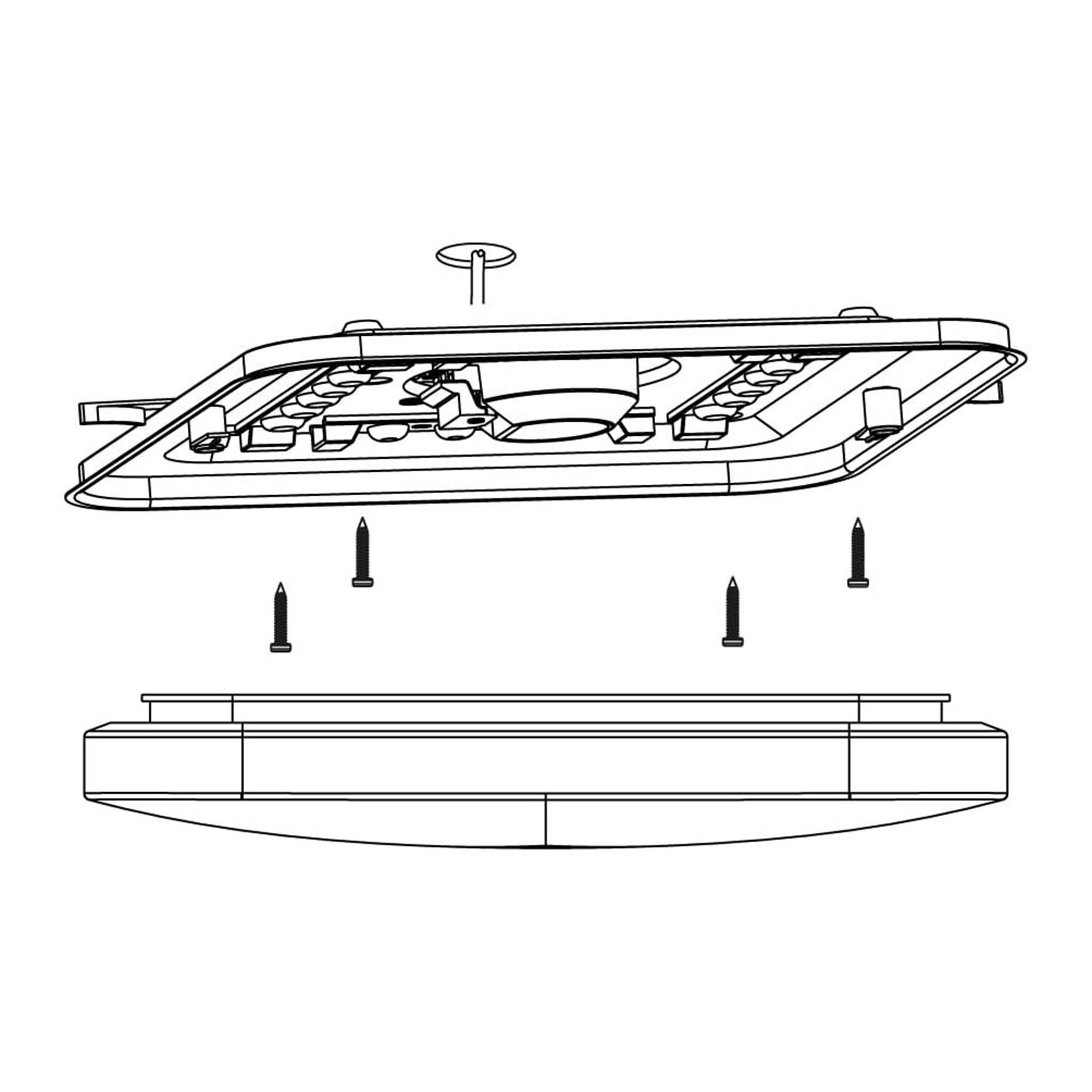 Plafonnier plastique blanc FRANIA Carré 28X28CM LED INT 10W