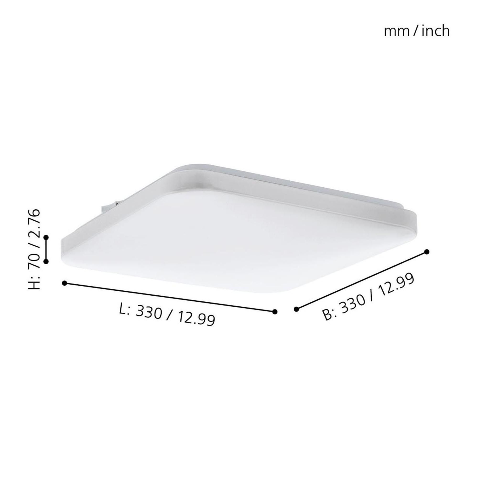 Plafonnier plastique blanc FRANIA Carré 33X33CM LED INT 14,6W