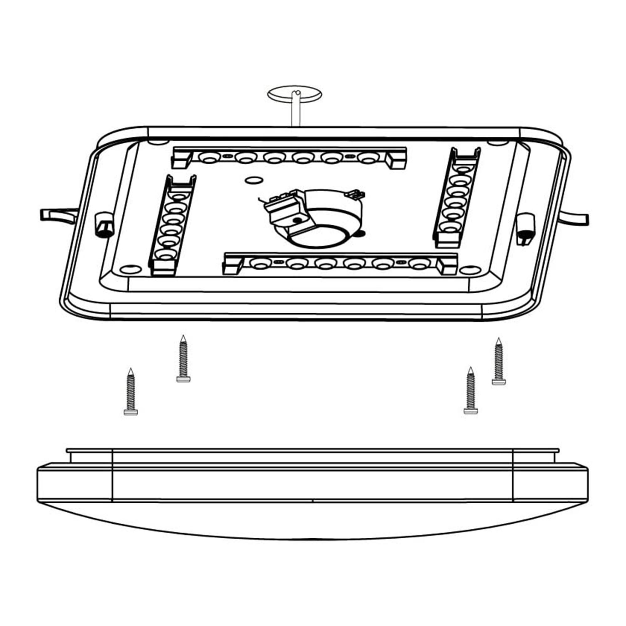 Plafonnier plastique blanc FRANIA Carré 33X33CM LED INT 14,6W