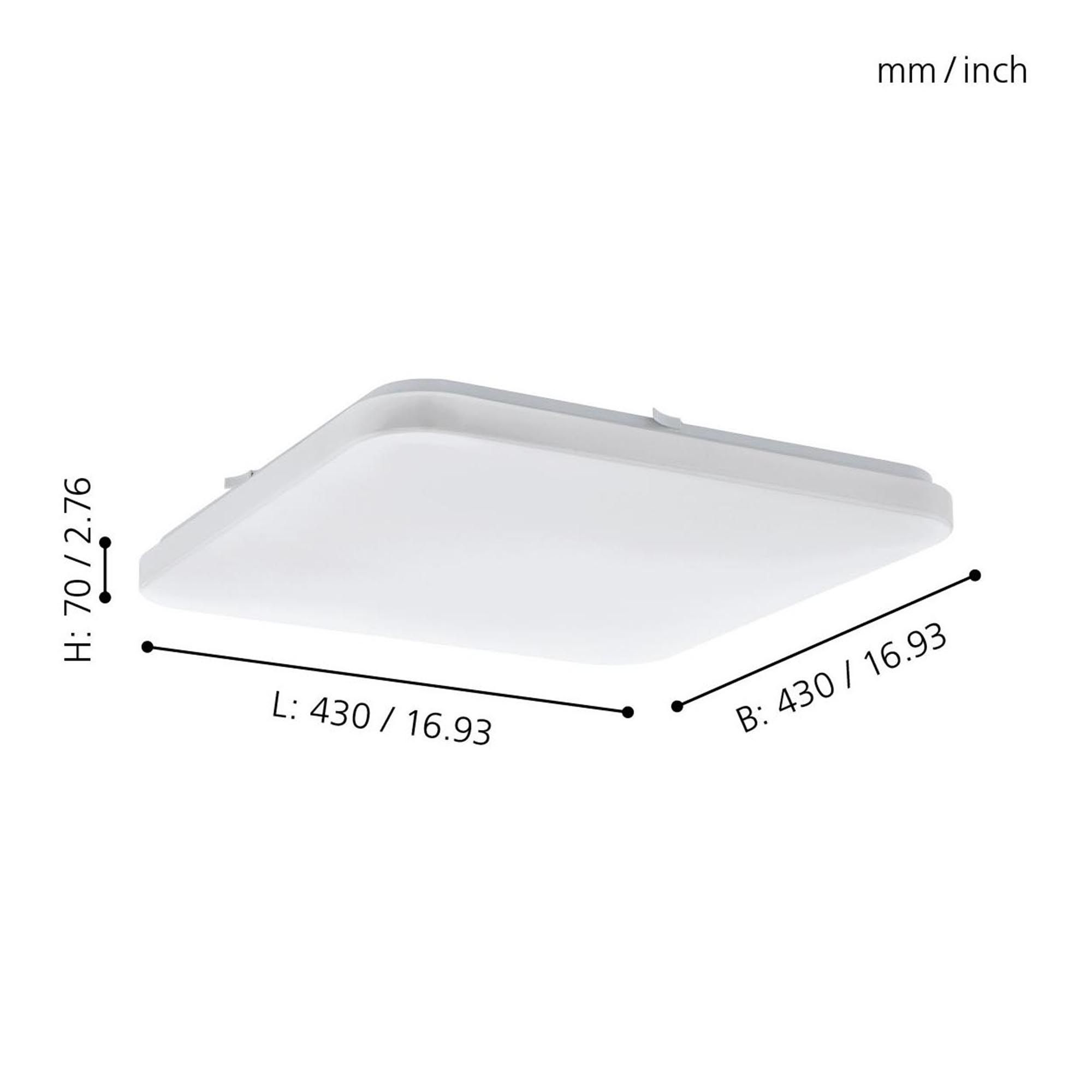 Plafonnier plastique blanc FRANIA Carré 43X43CM LED INT 6X5,5W