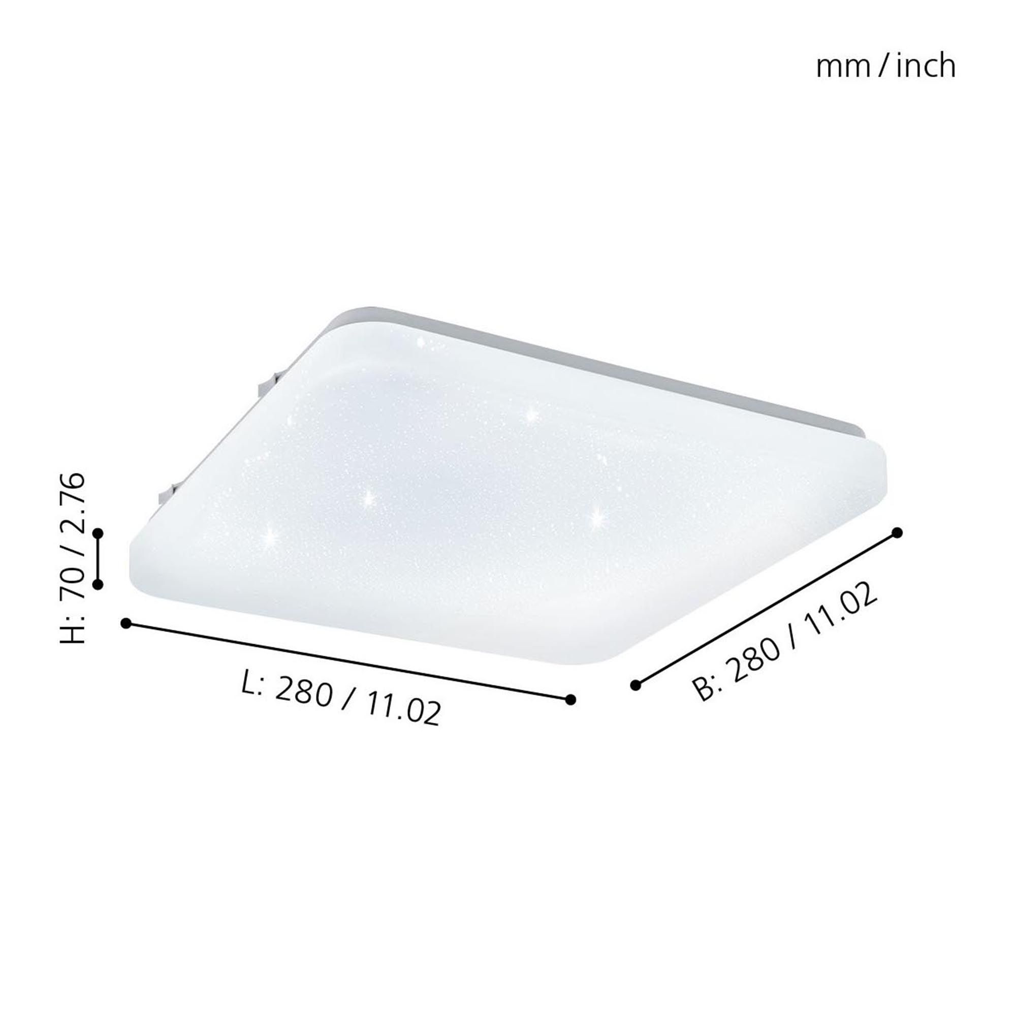 Plafonnier plastique blanc FRANIA-S 28X28CM LED INT 1X10W