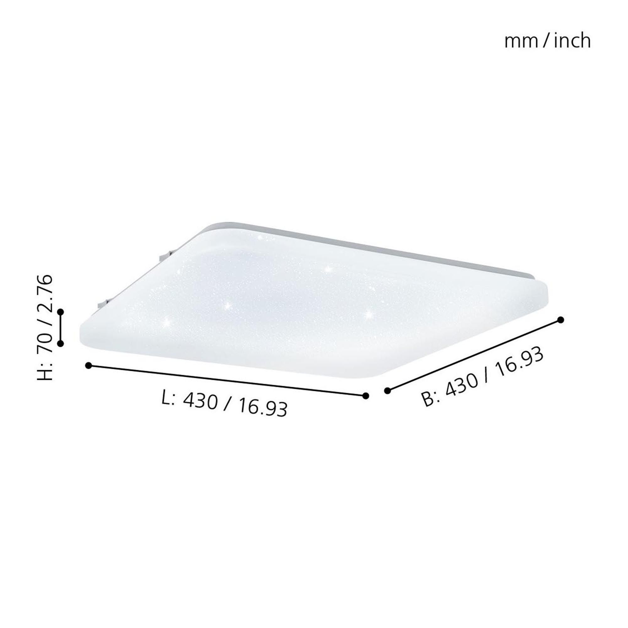 Plafonnier plastique blanc FRANIA-S 43X43CM LED INT 1X5,5W