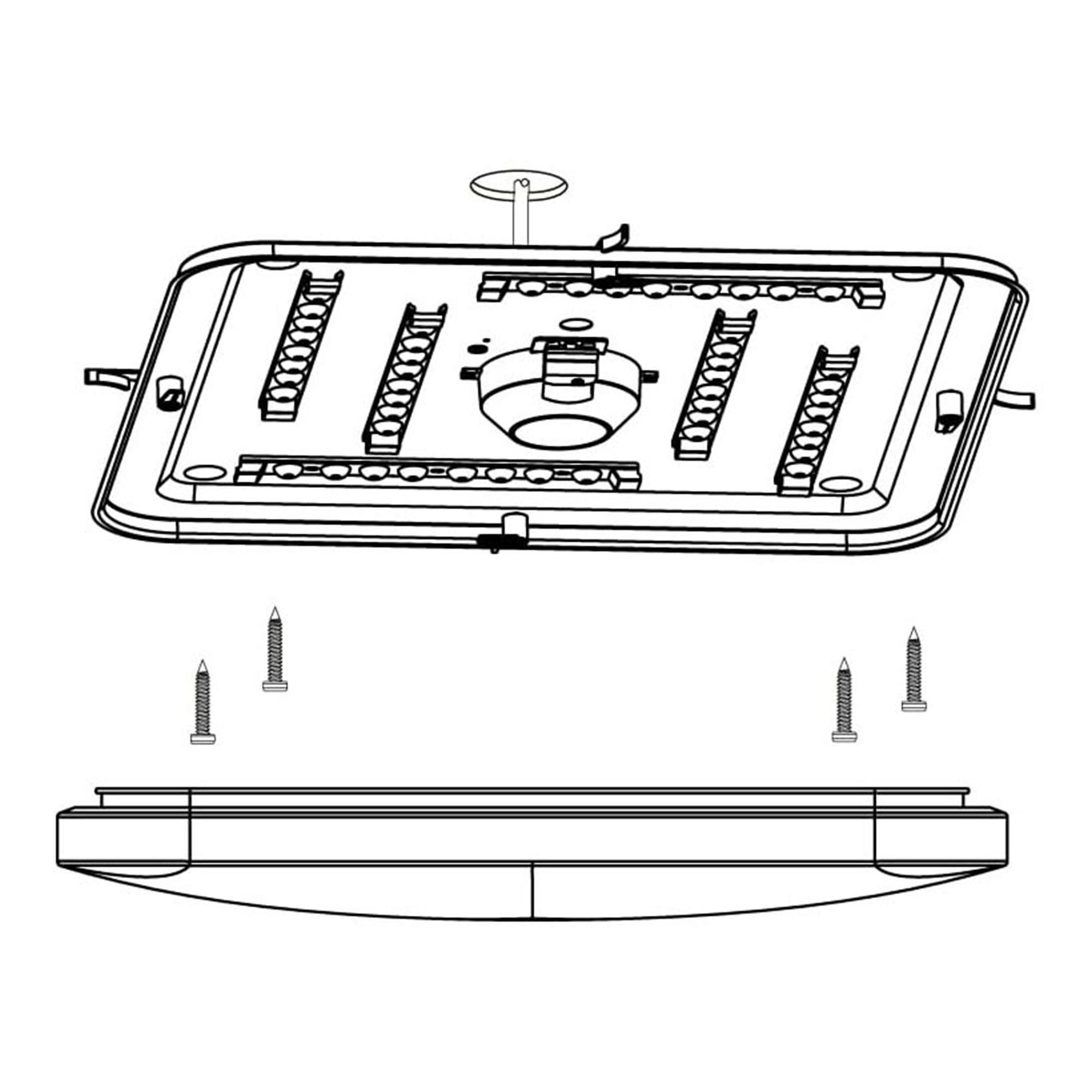 Plafonnier plastique blanc FRANIA-S 43X43CM LED INT 1X5,5W