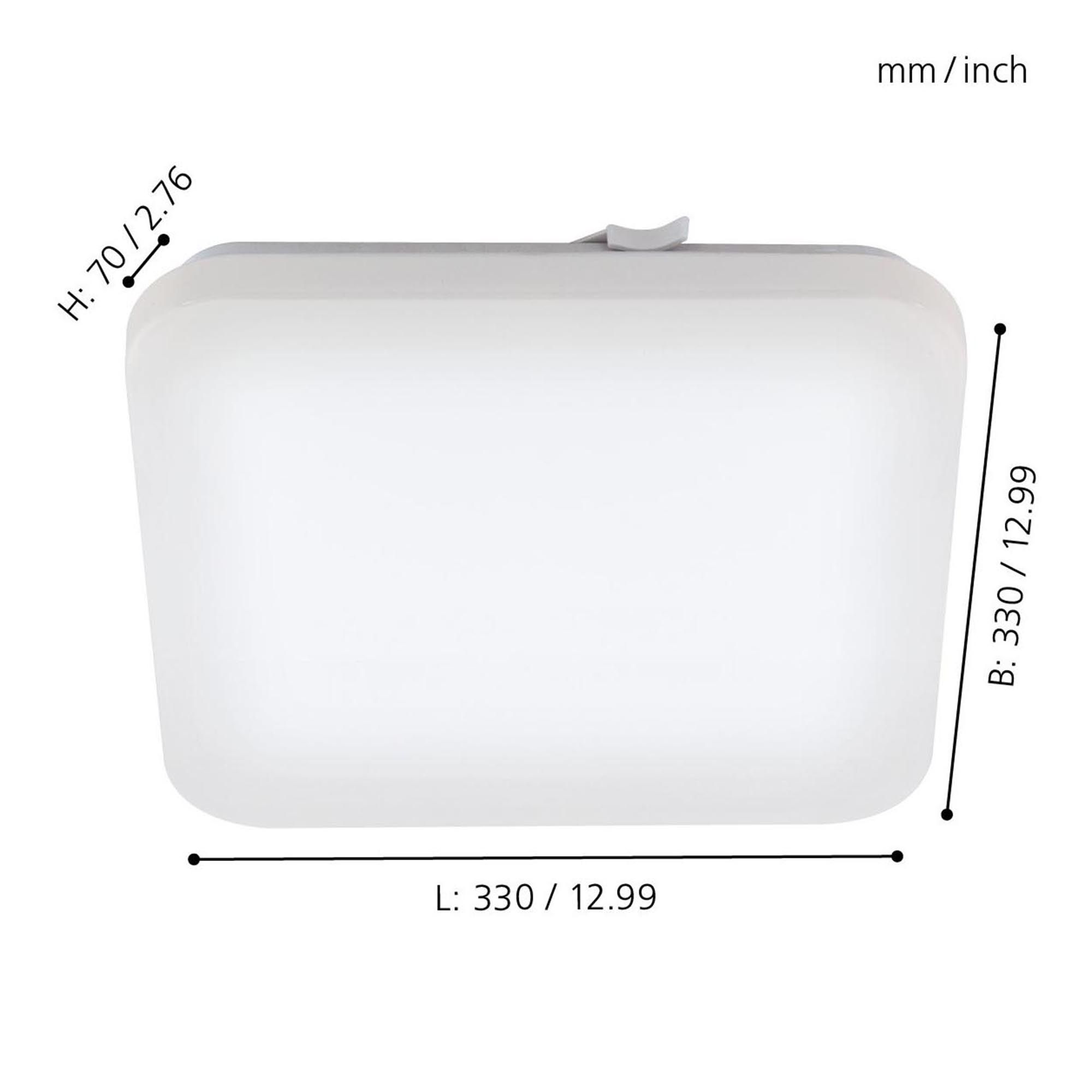 Plafonnier plastique blanc FRANIA Carré 33X33CM LED INT 1X14,6W