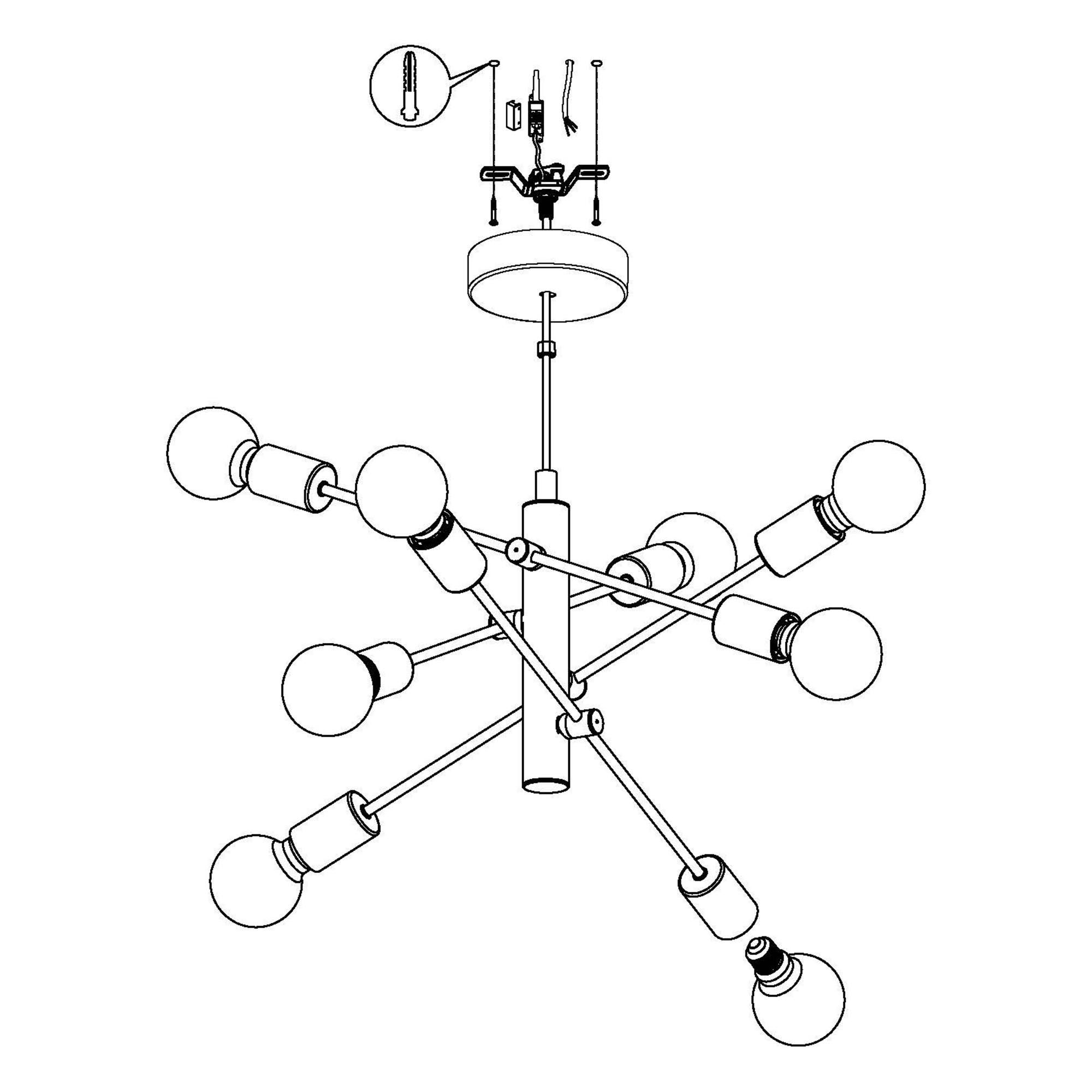 Suspension métal blanc GRADOLI E27 8X60W