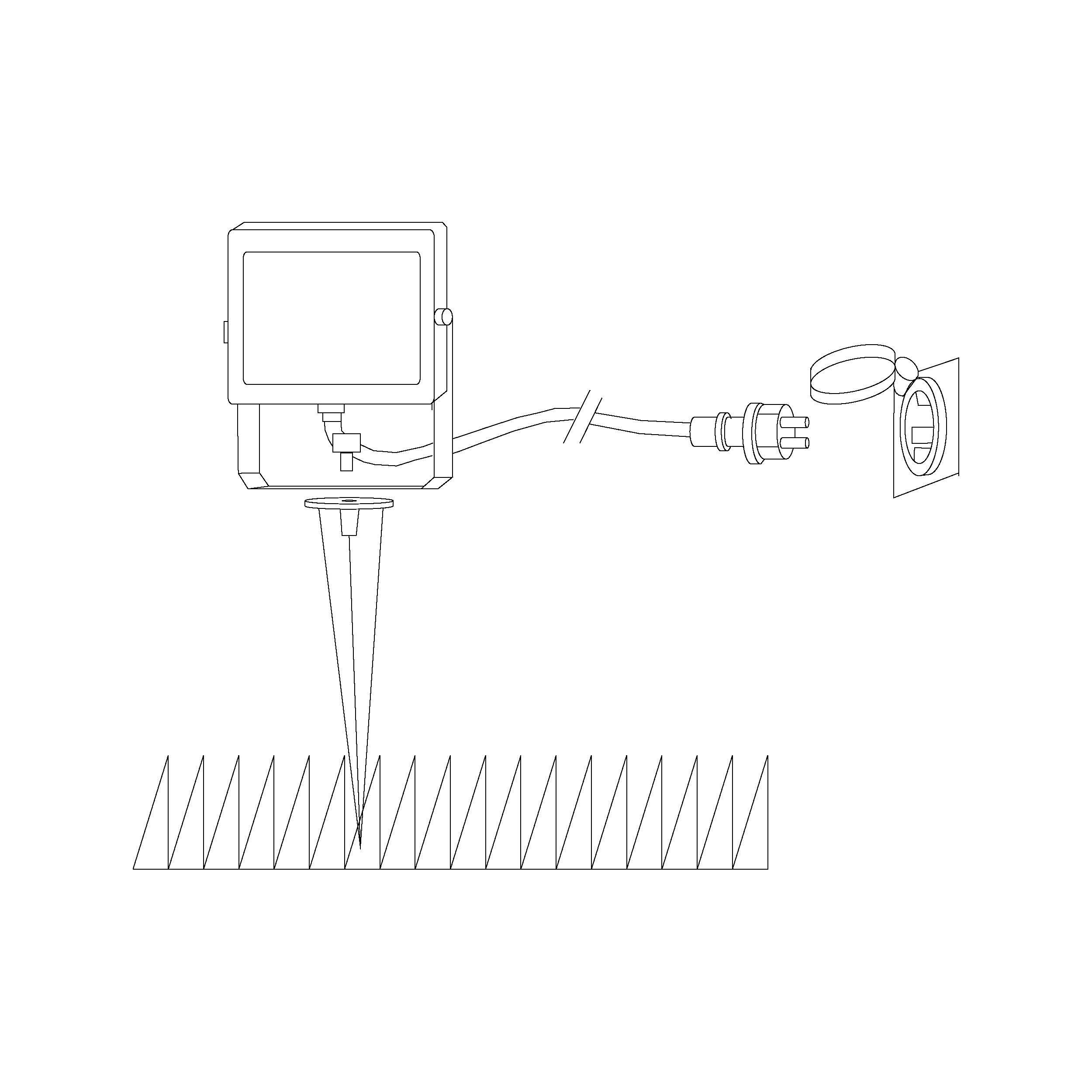 Projecteur extérieur en métal noir FAEDO 4 H9CM LED INT 10W