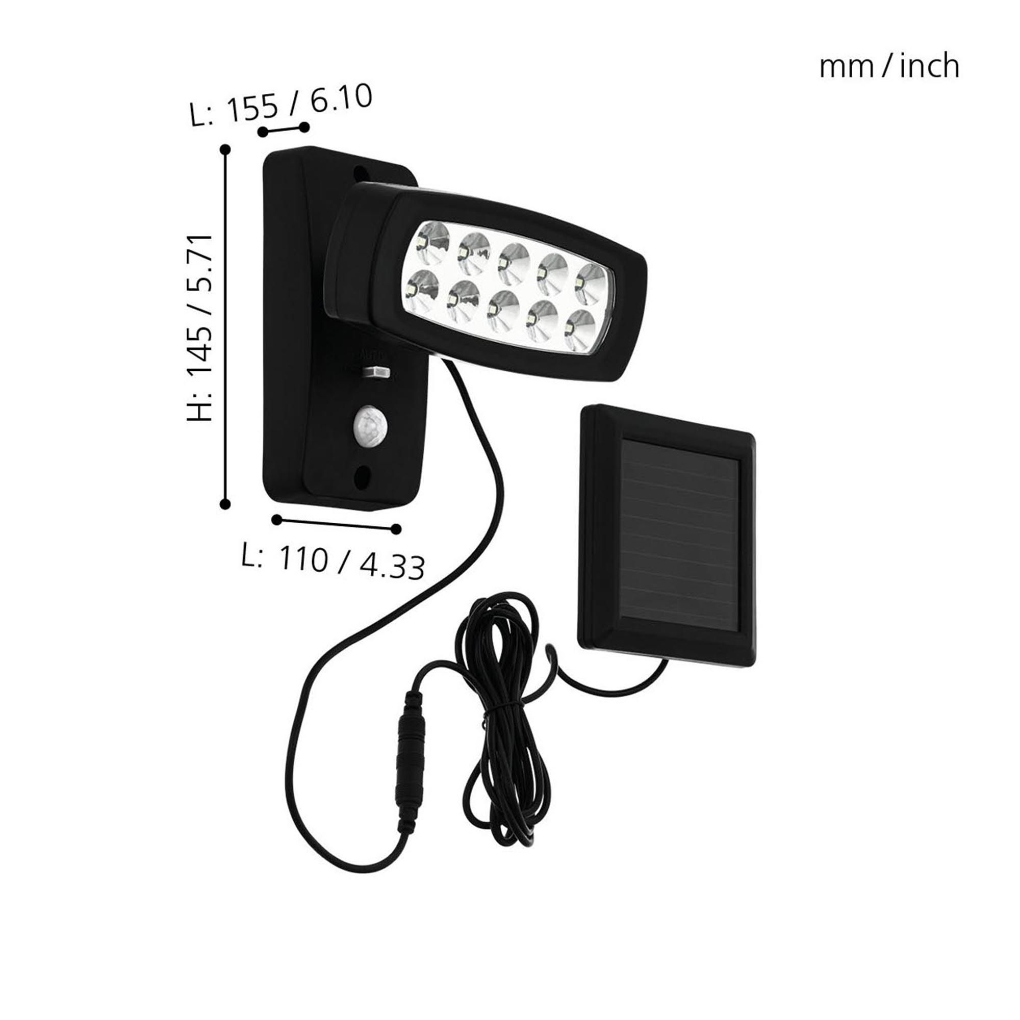 Applique extérieure plastique noir PALIZZI LED INT 1X2W