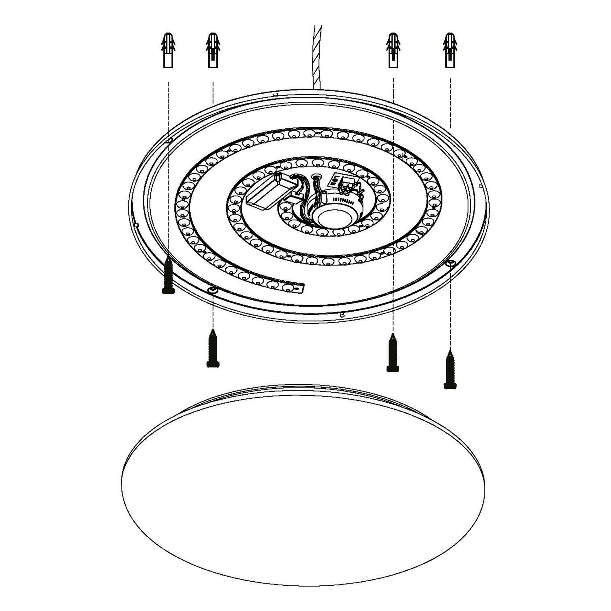 Plafonnier plastique blanc FRANIA-A D57CM LED INT 1X32,5W