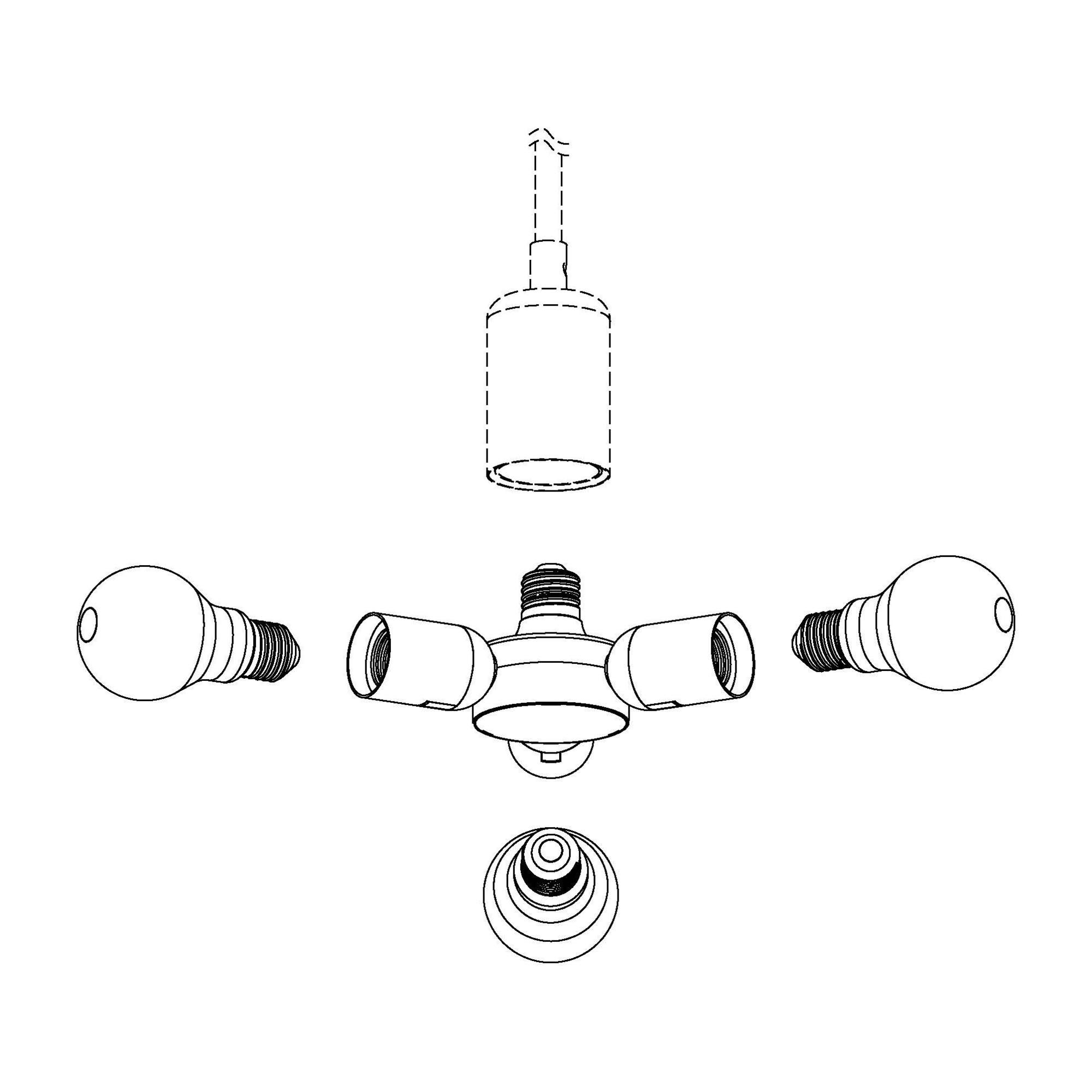 Pièces détachées plastique blanc RUEDA E27 3X20W