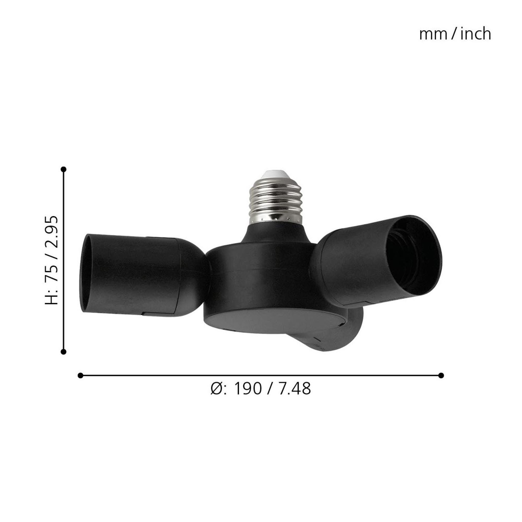 Pièces détachées plastique noir RUEDA E27 3X20W