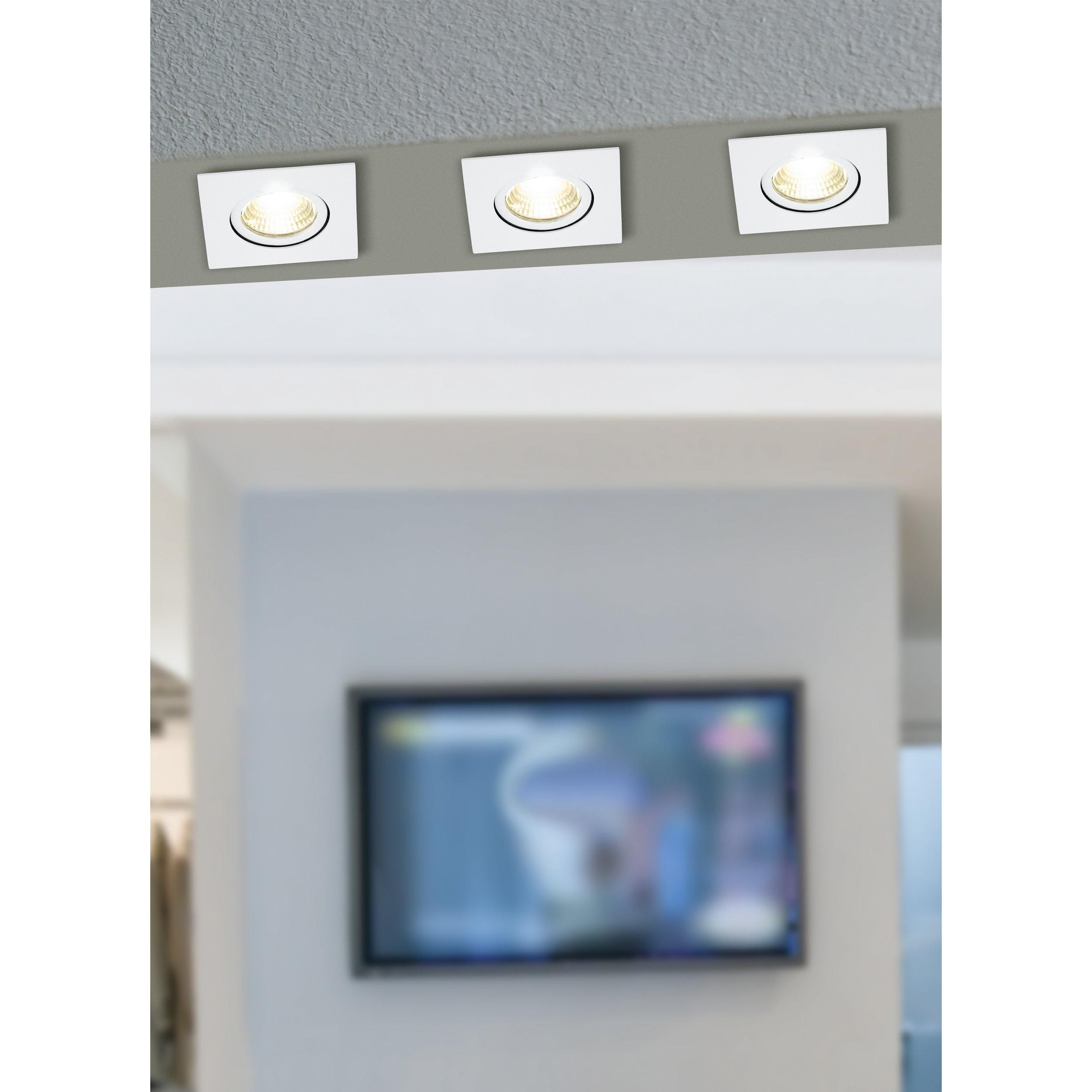 Spot à encastrer métal blanc SALICETO LED carré INT 1X6W