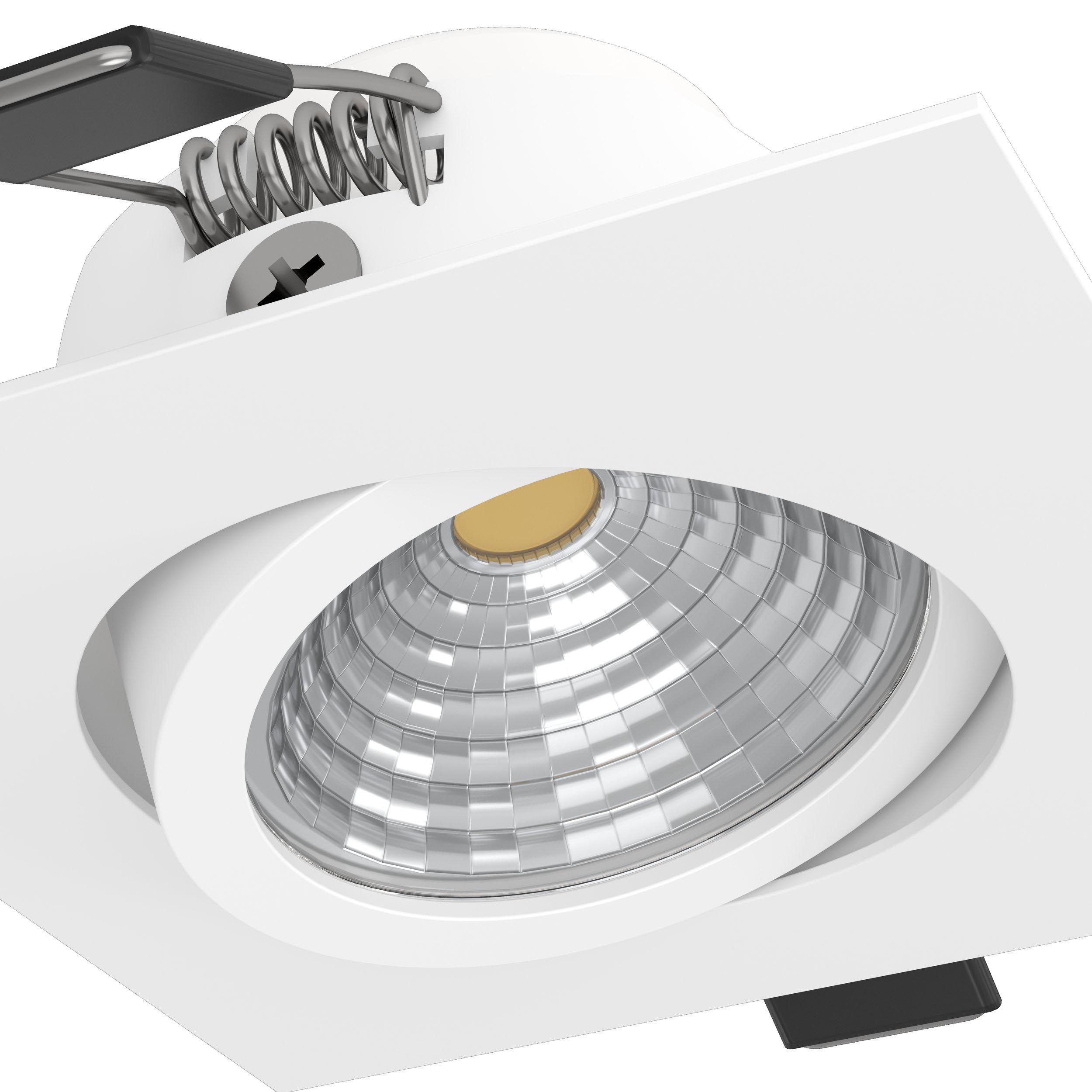 Spot à encastrer métal blanc SALICETO LED carré INT 1X6W