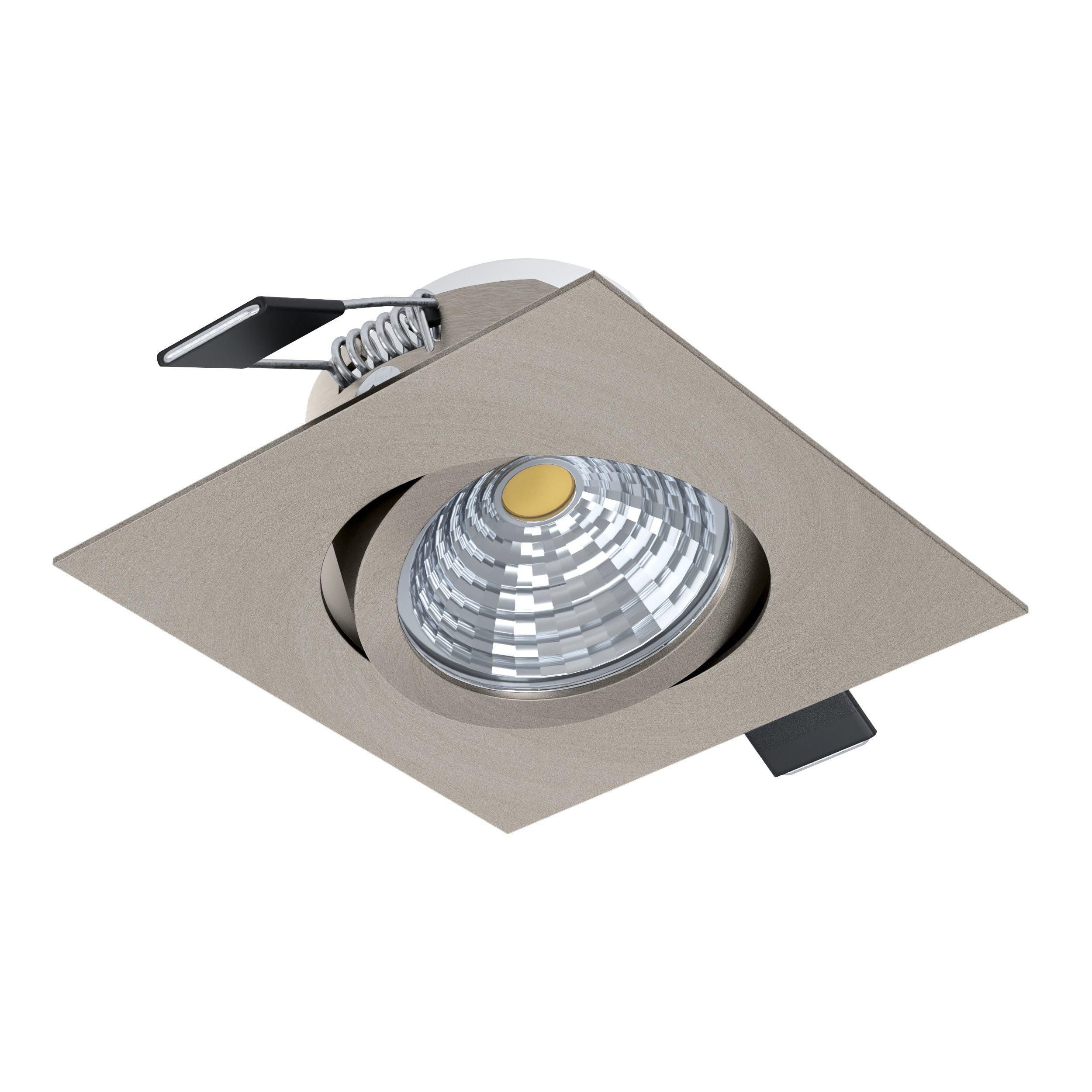 Spot à encastrer métal nickel SALICETO LED carré  INT 1X6W