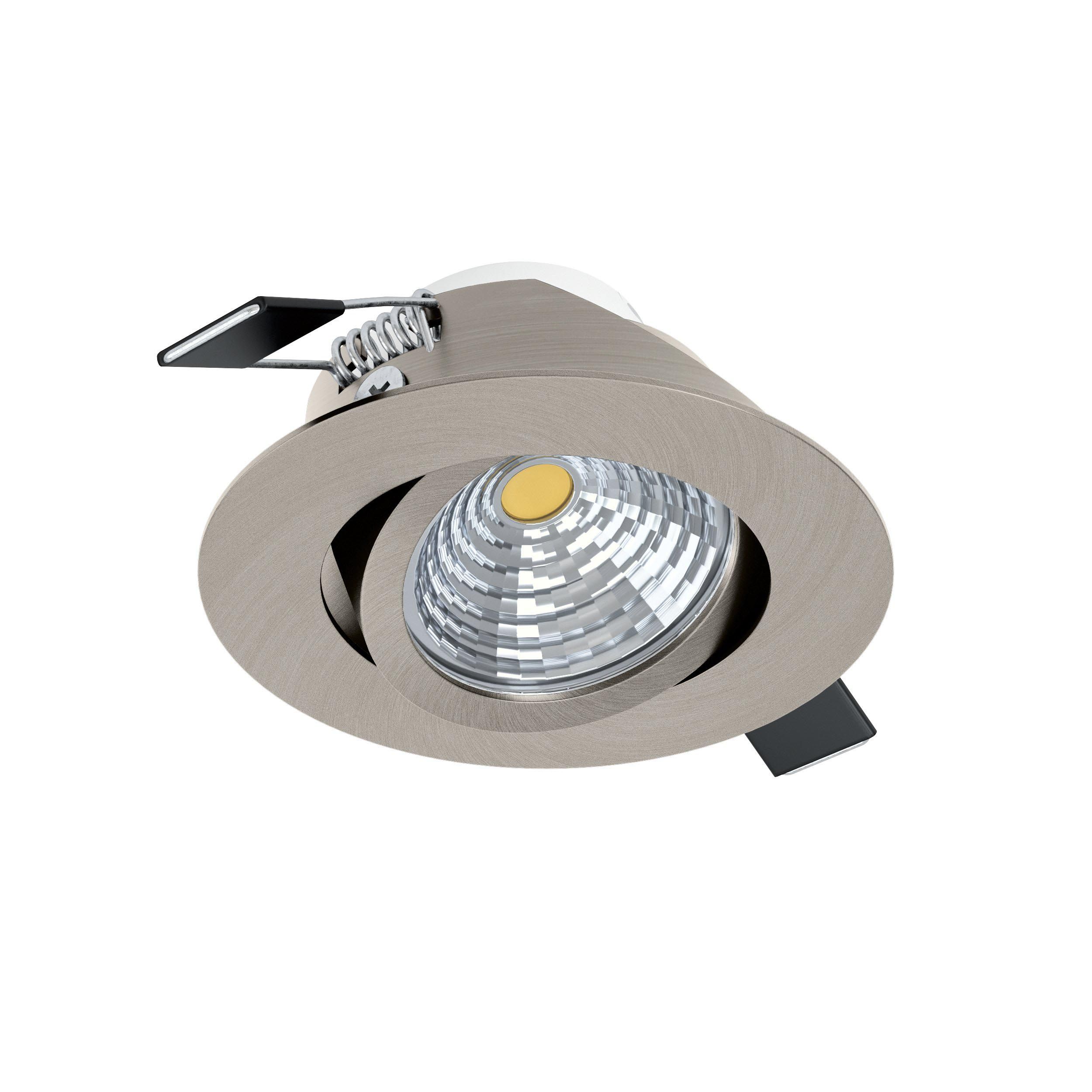 Spot à encastrer métal nickel SALICETO D8,8CM LED INT 1X6W