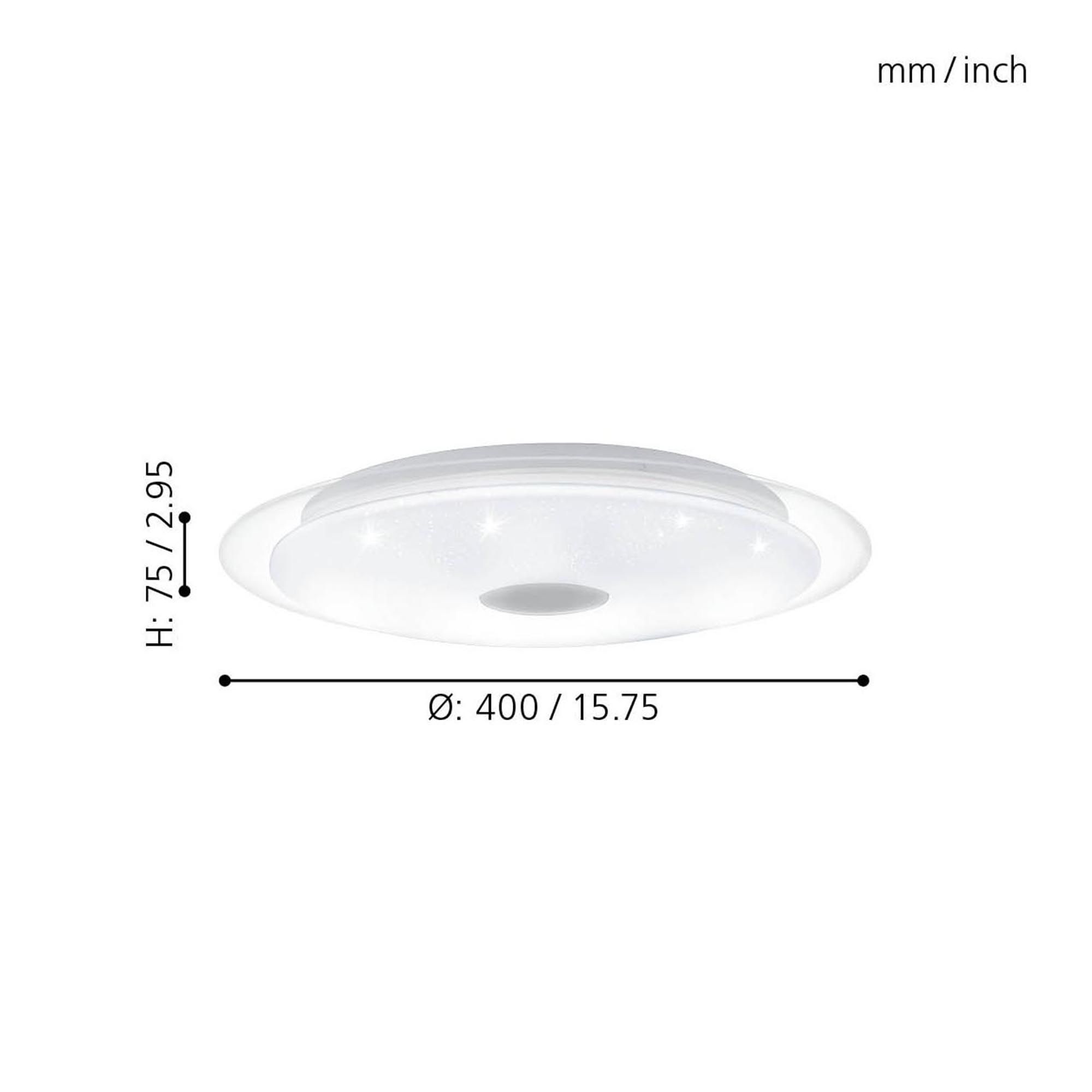 Plafonnier plastique blanc LANCIANO 1 LED INT 3X18,8W