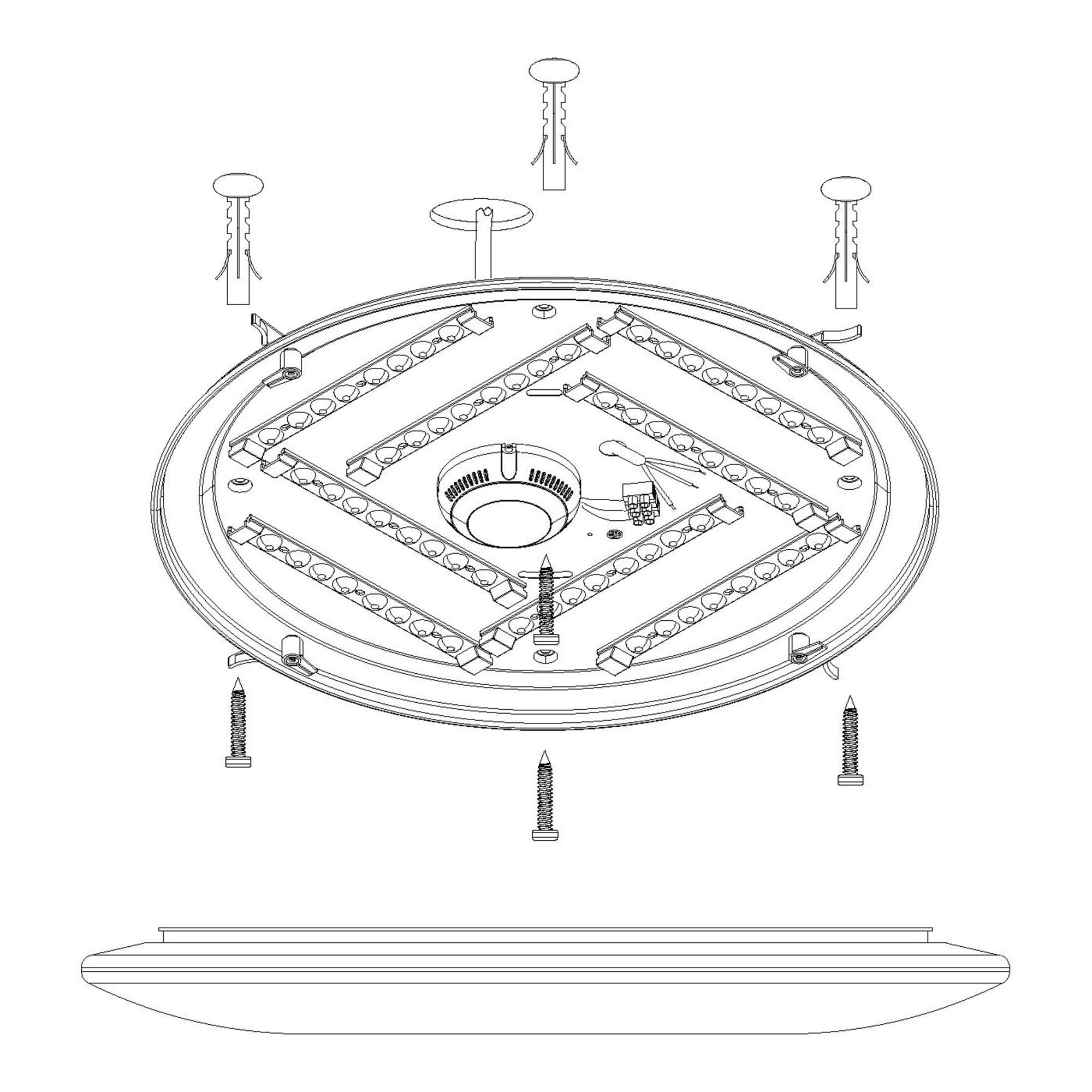 Plafonnier plastique blanc NIEVES LED INT 7X4,4W