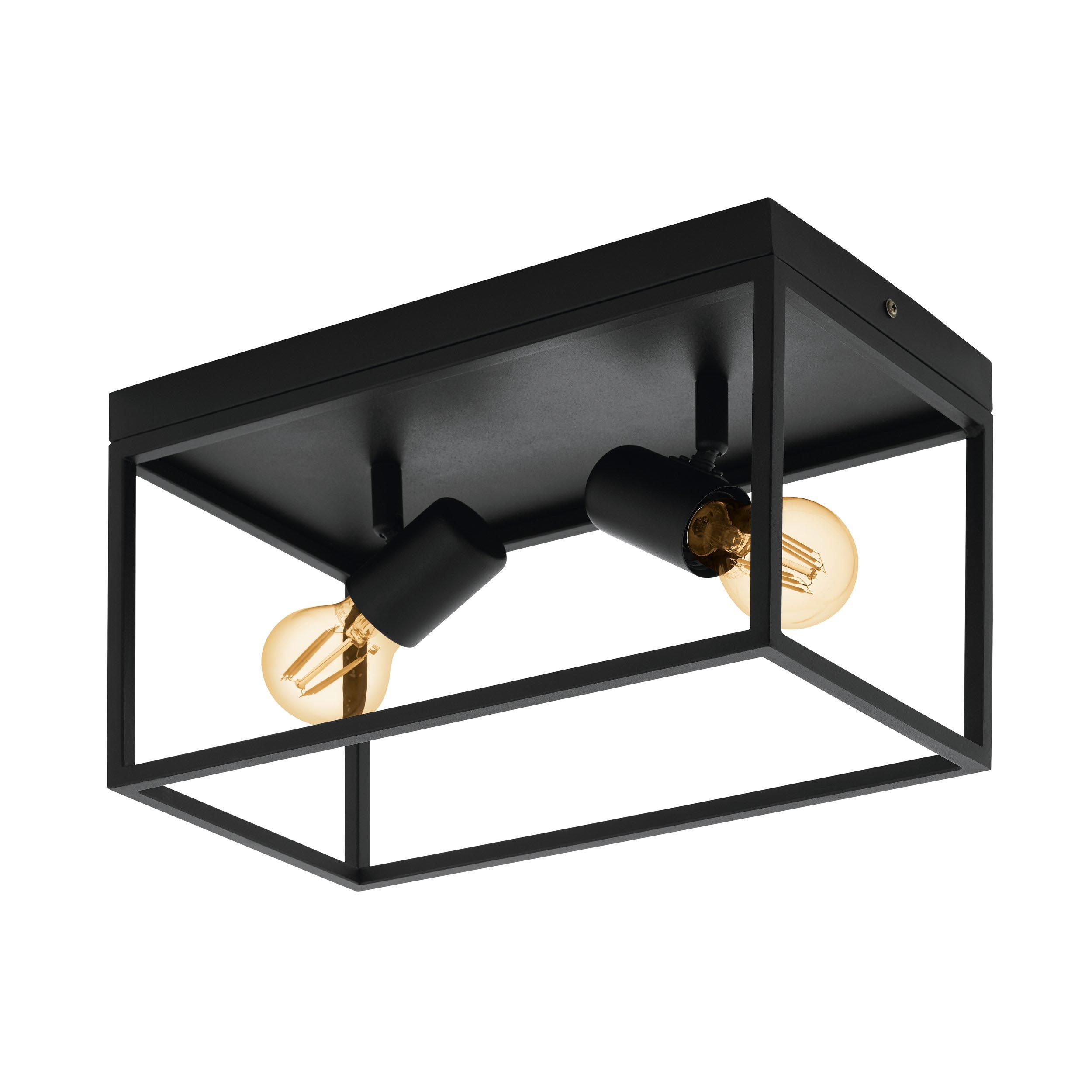 Plafonnier métal noir SILENTINA E27 2X40W