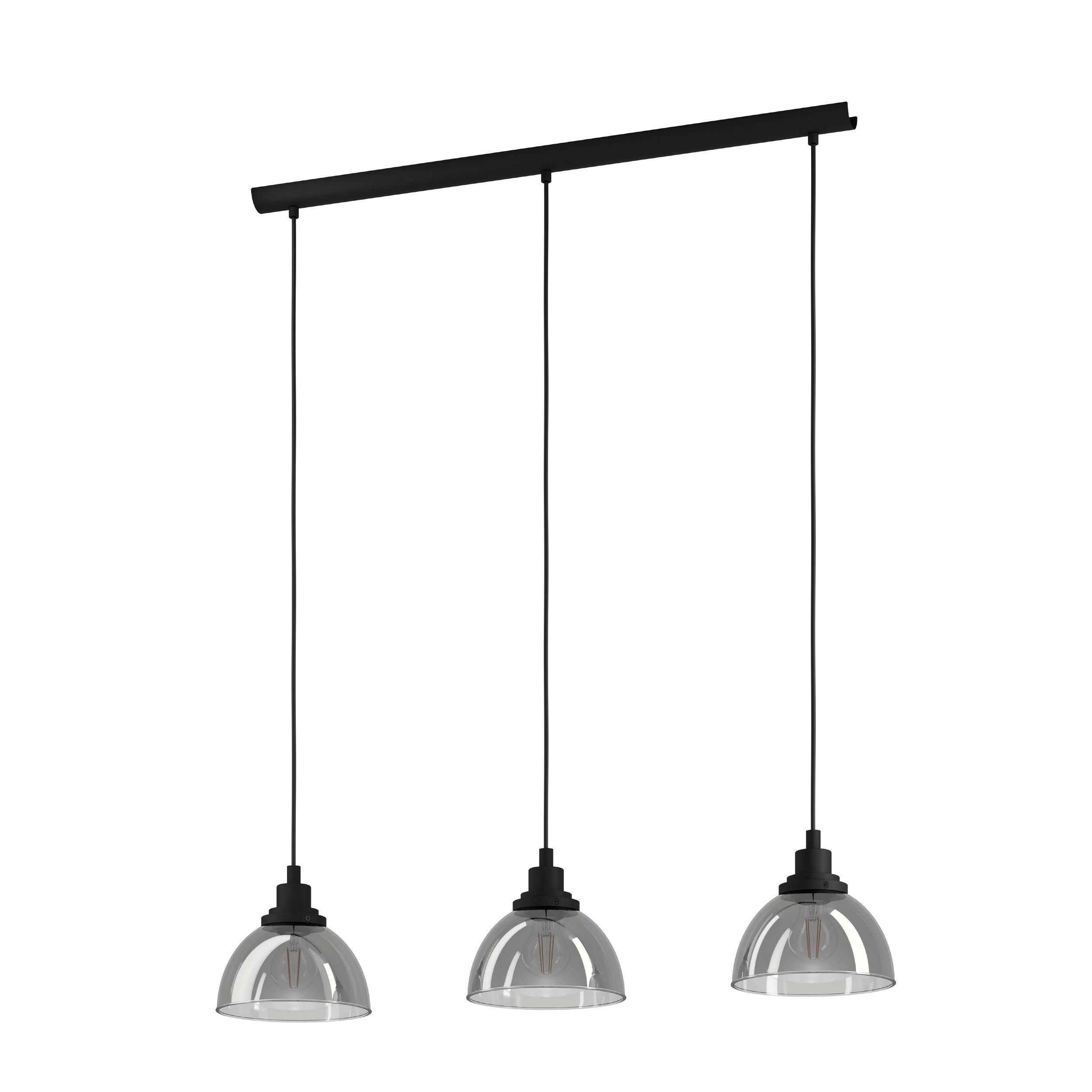 Suspension verre noir BELESER E27 3X60W