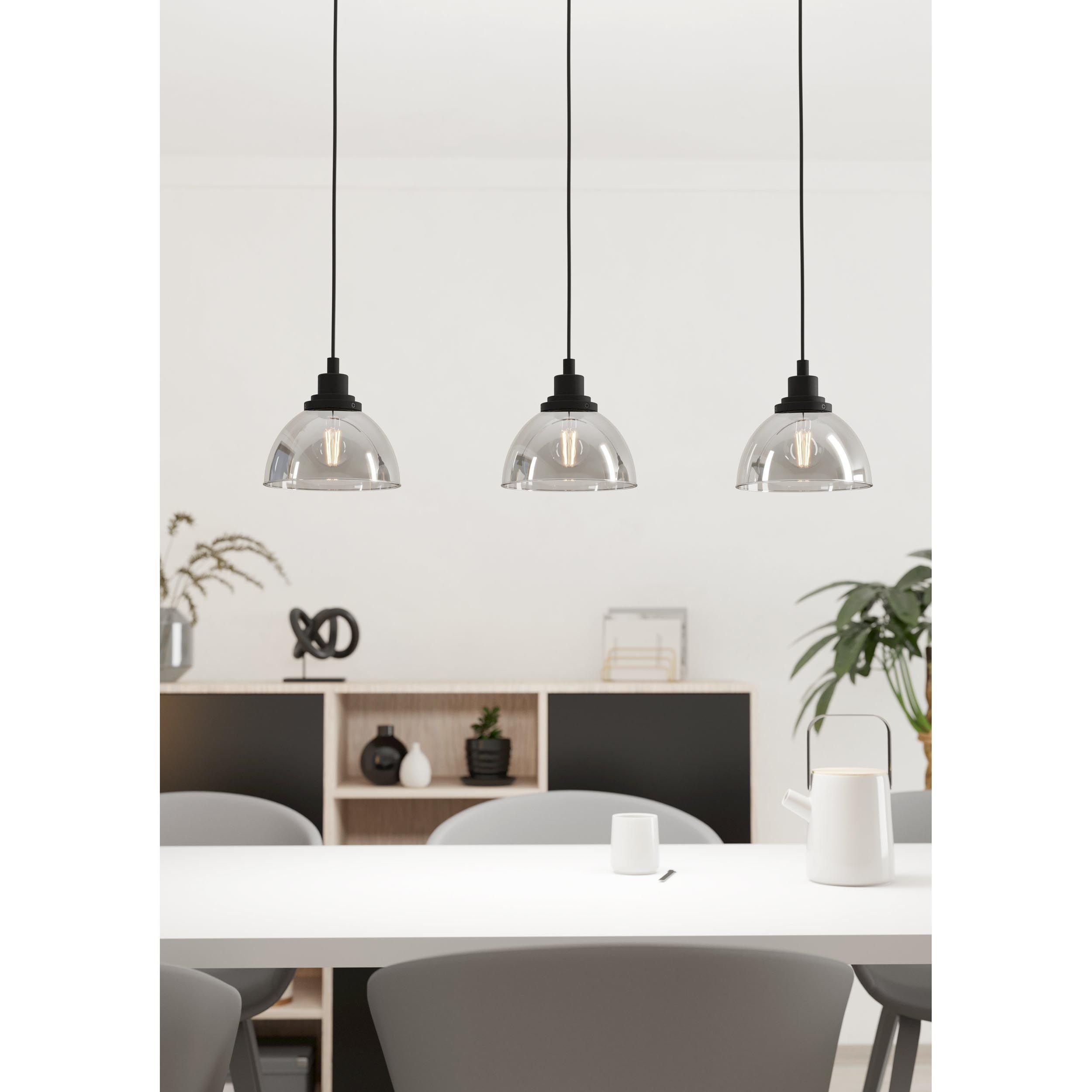 Suspension verre noir BELESER E27 3X60W