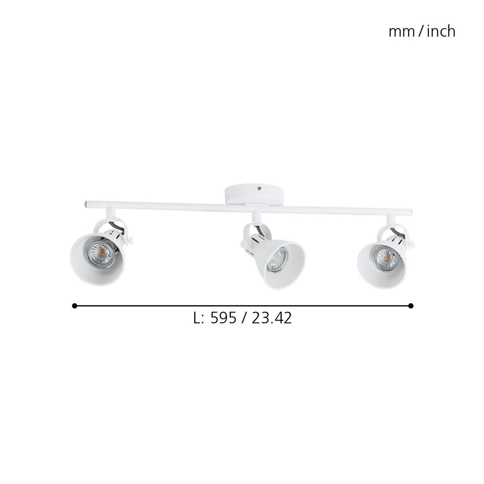 Spot de plafond réglette/plaf métal blanc SERAS 1 GU10 3X3W