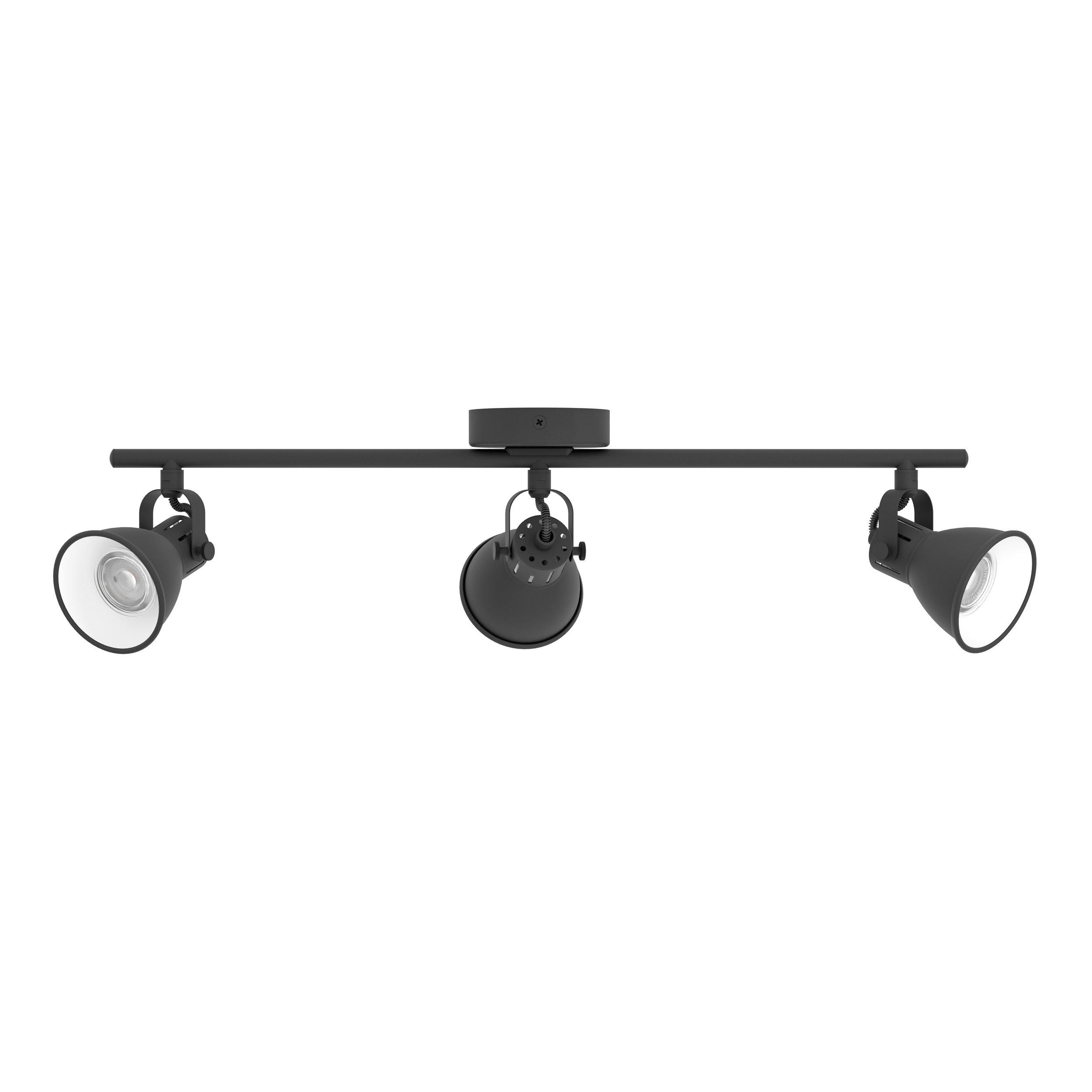 Spot de plafond réglette/plaf métal noir SERAS 2 GU10 3X3W