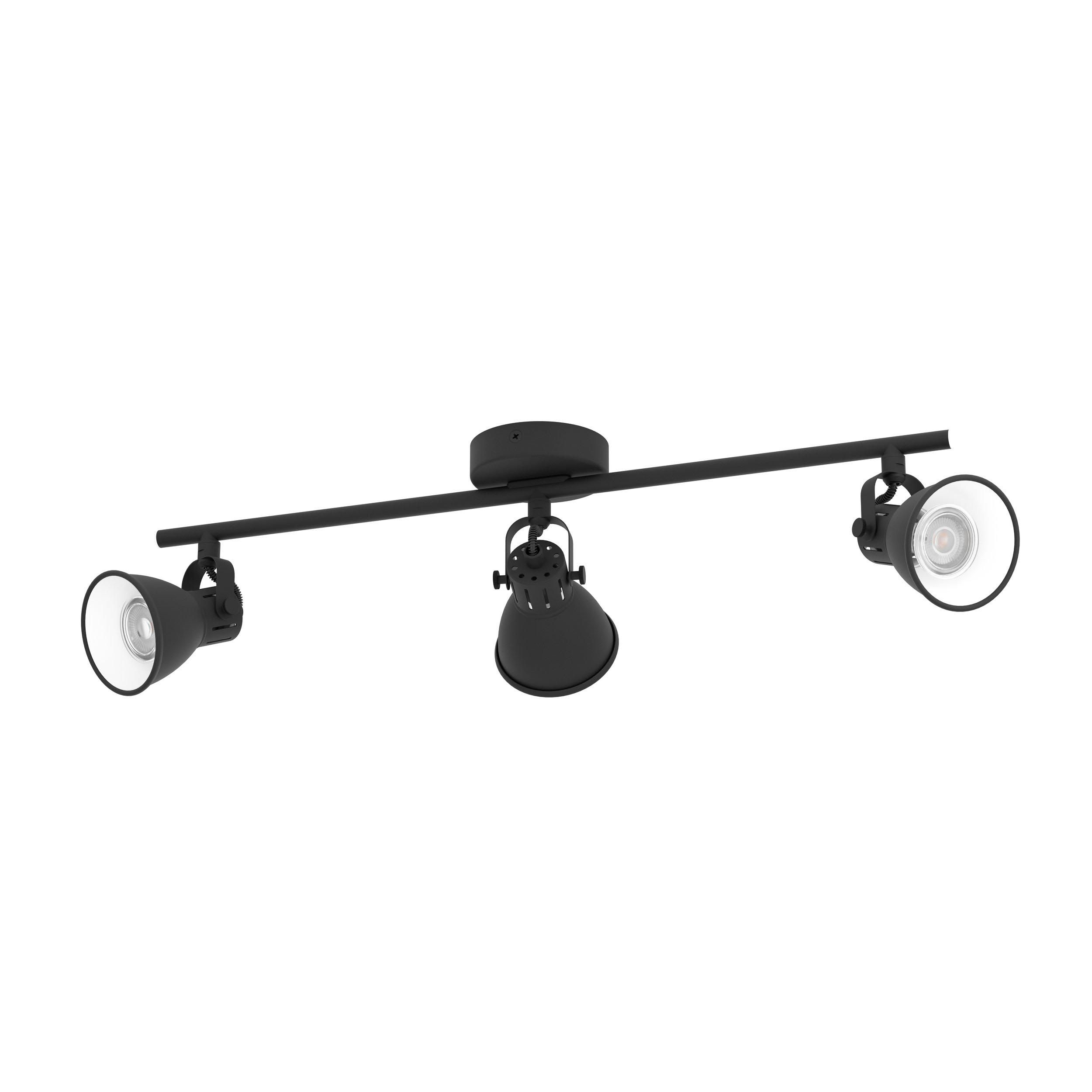 Spot de plafond réglette/plaf métal noir SERAS 2 GU10 3X3W