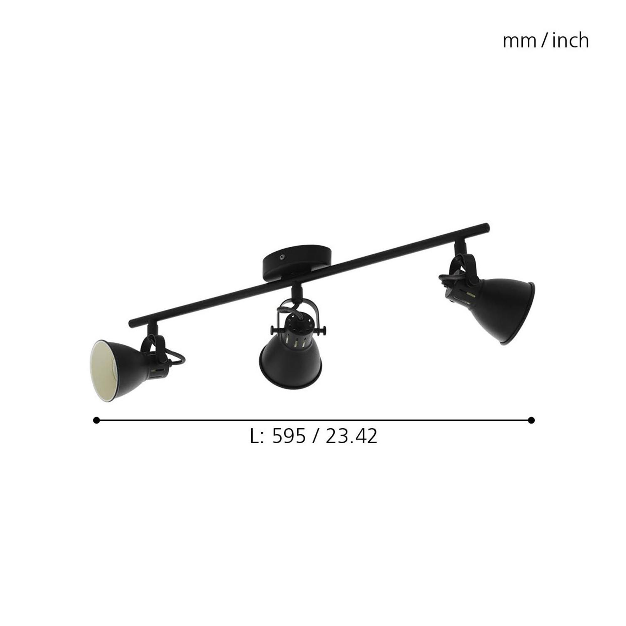 Spot de plafond réglette/plaf métal noir SERAS 2 GU10 3X3W