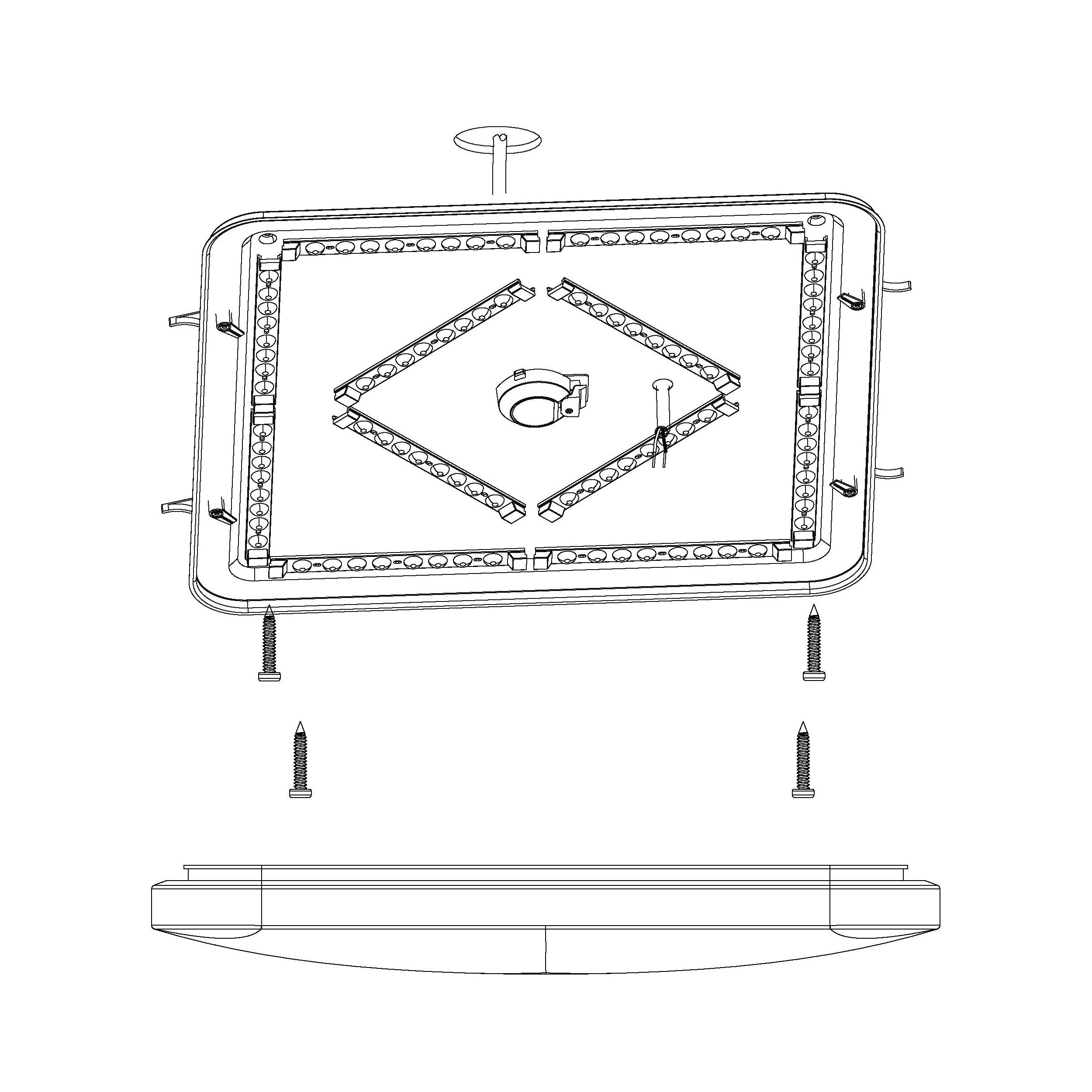 Plafonnier plastique blanc FRANIA 53X53CM LED INT 1X50W