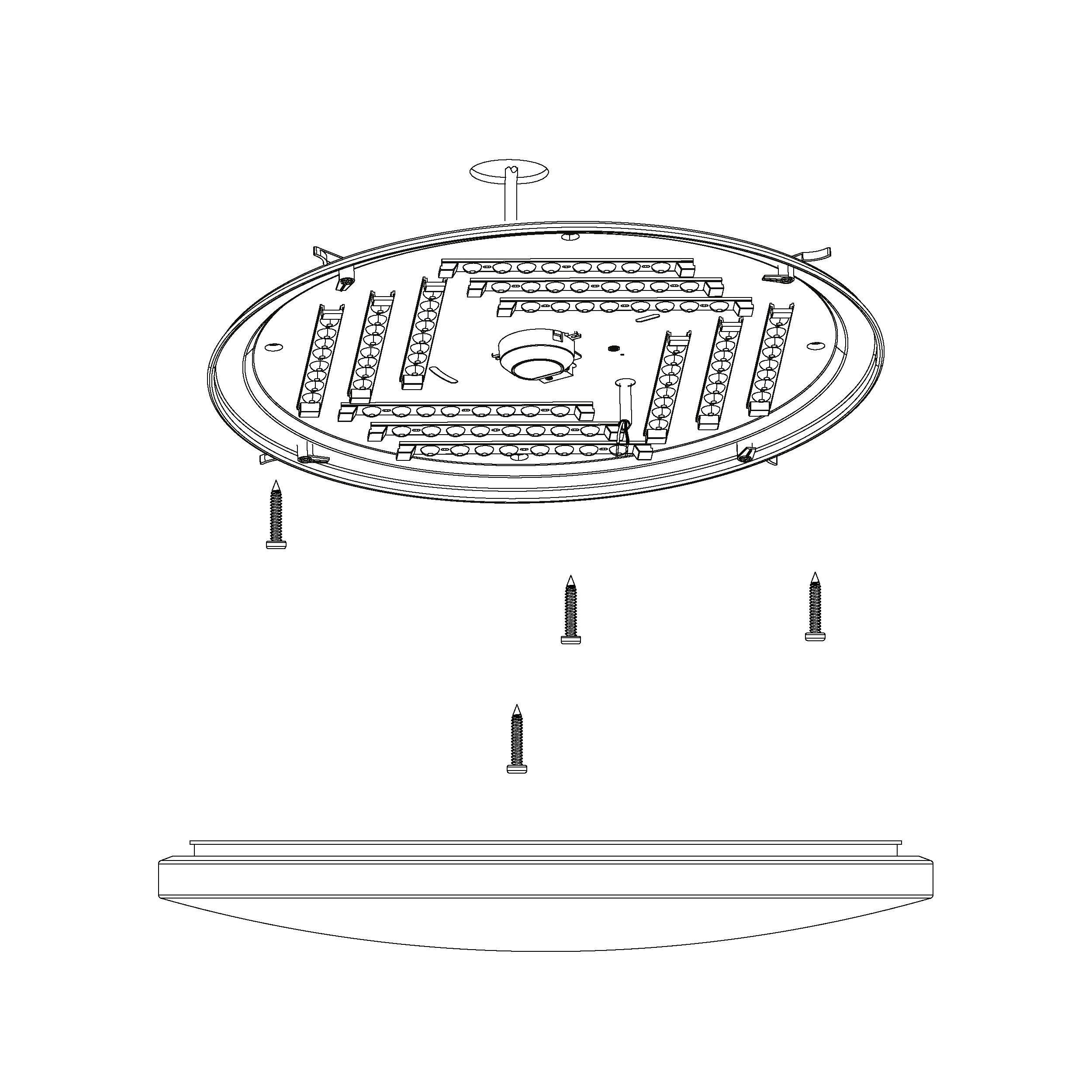 Plafonnier plastique blanc FRANIA-S D55CM LED INT 1X50W