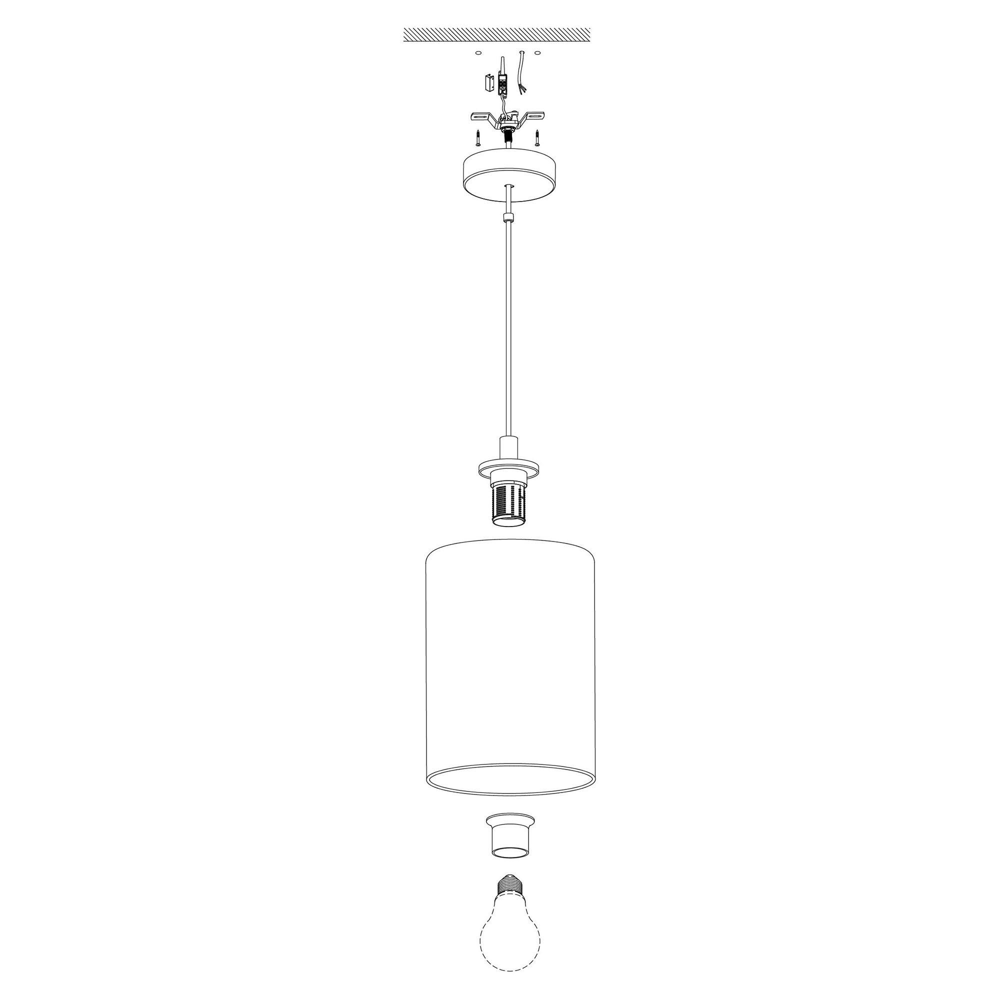 Suspension verre fume CADAQUES 1 E27 1X40W