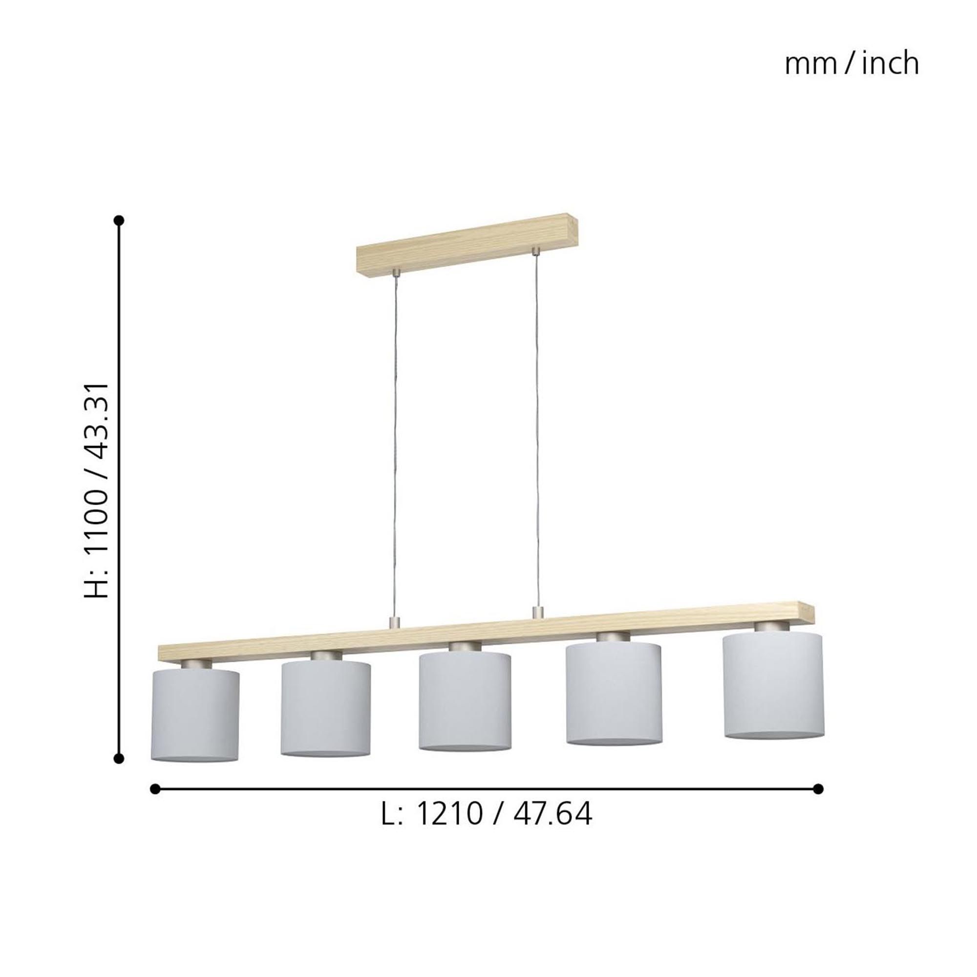 Suspension métal blanc CASTRALVO E27 5X28W