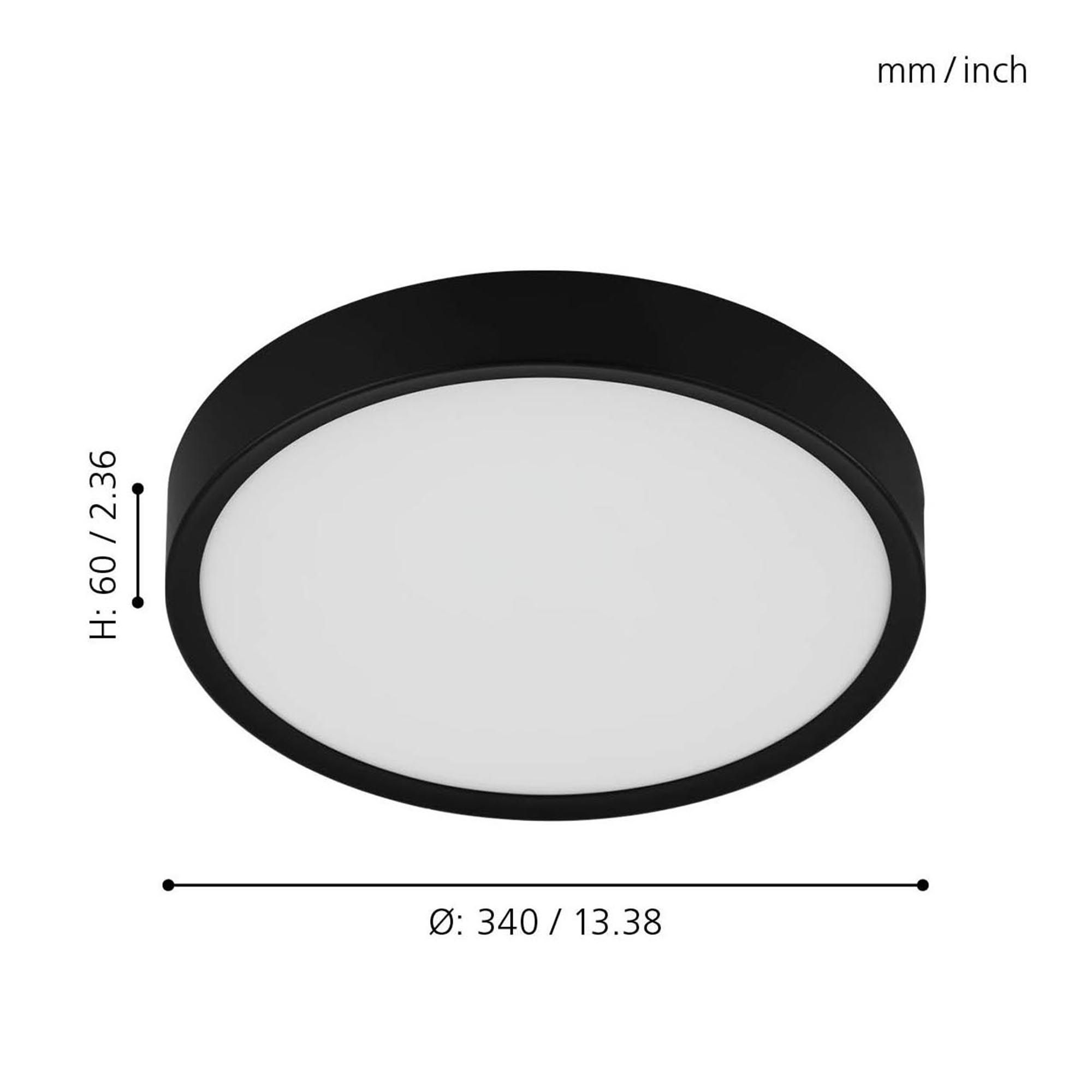 Plafonnier plastique noir MUSURITA LED INT 1X14,6W