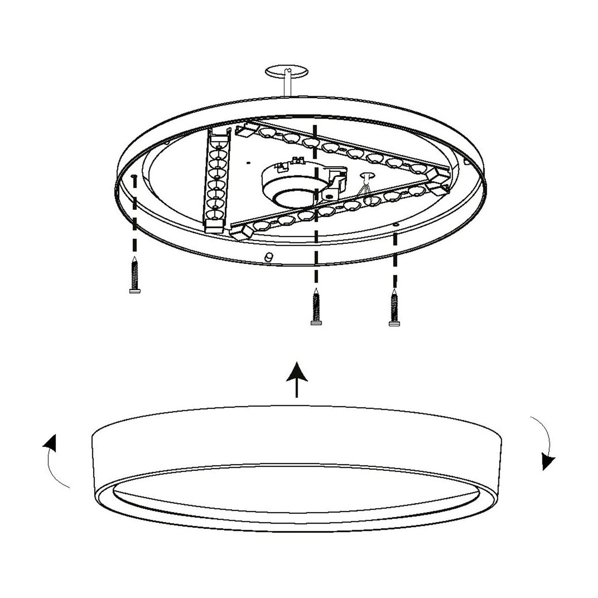 Plafonnier plastique noir MUSURITA LED INT 1X14,6W