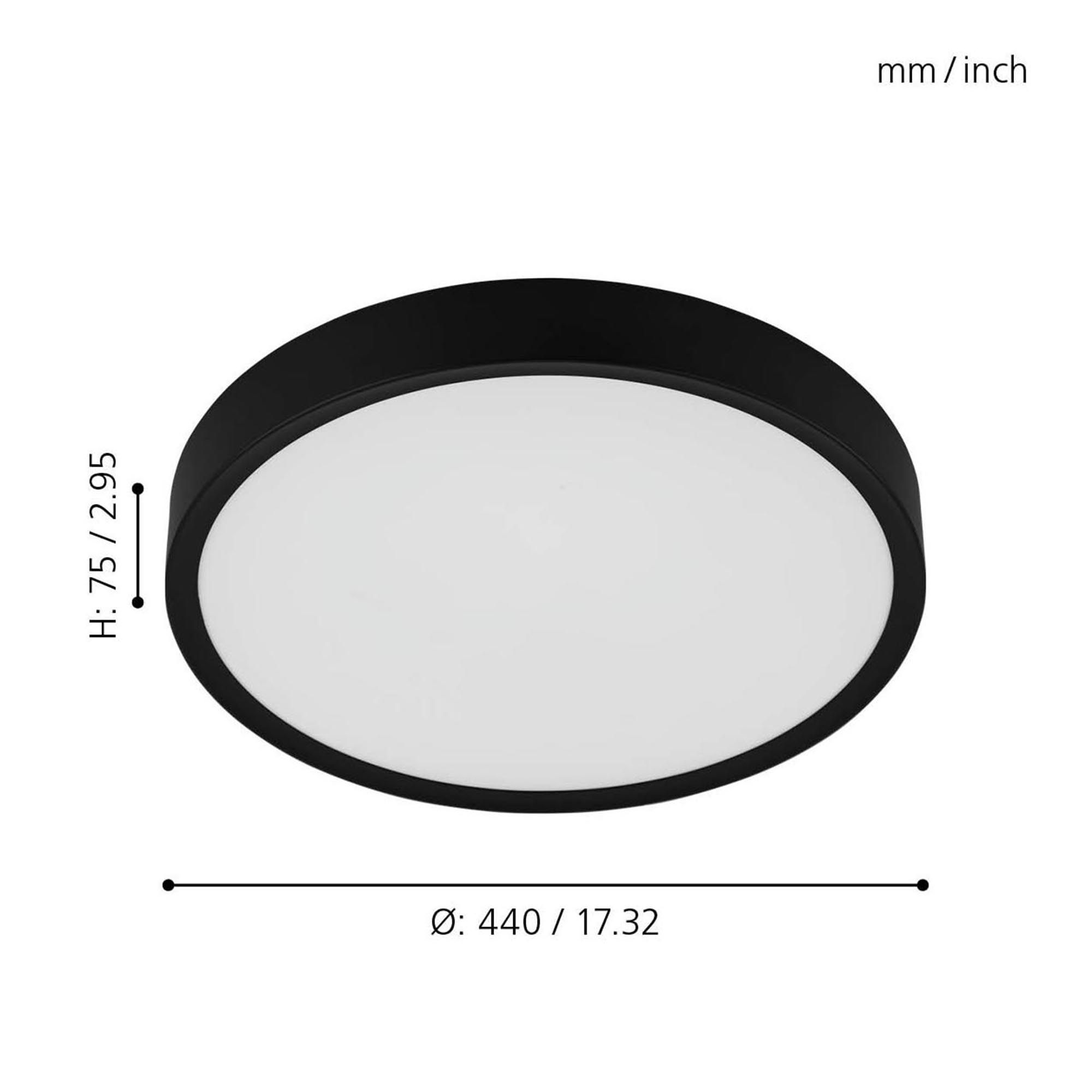 Plafonnier plastique noir MUSURITA LED INT 6X5,5W