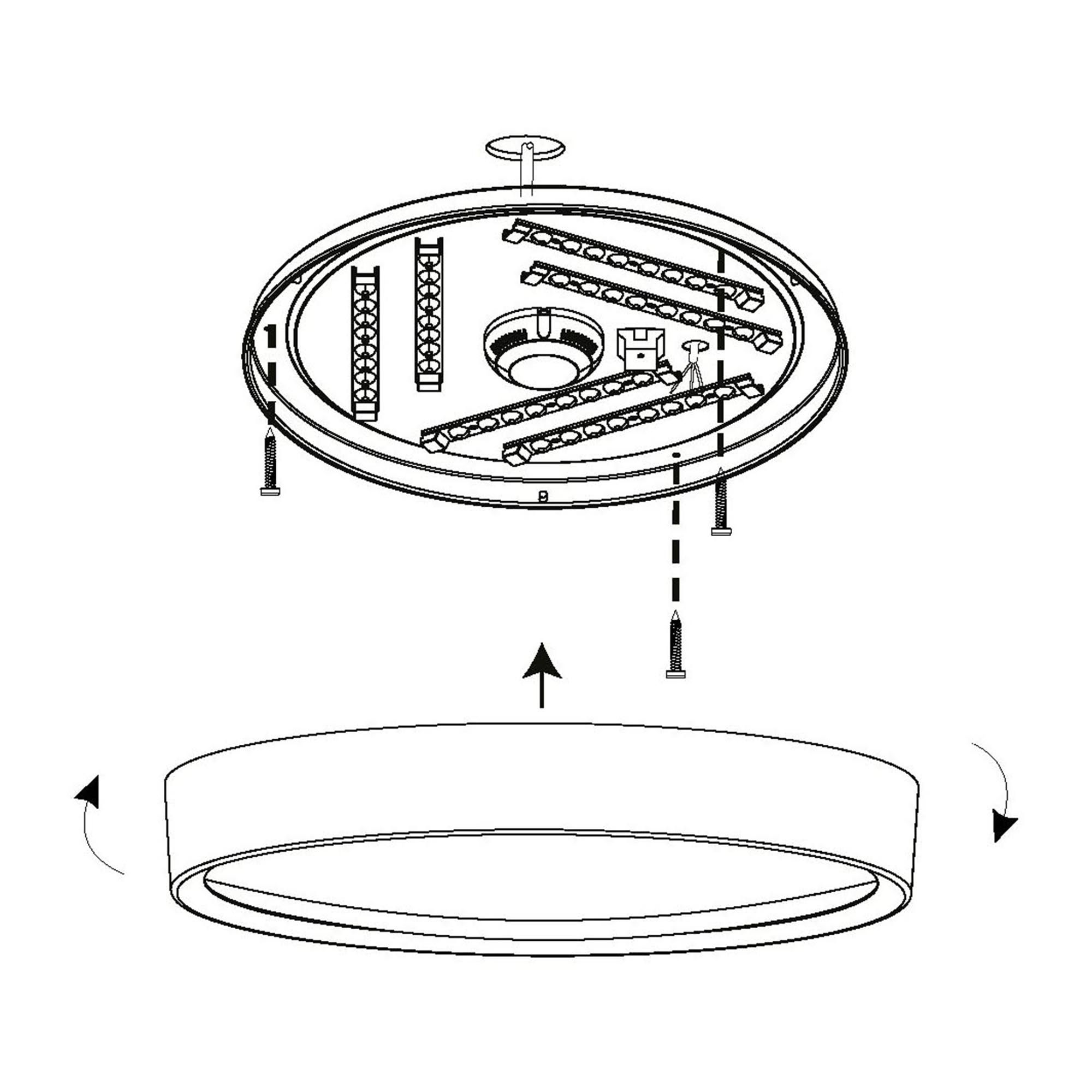 Plafonnier plastique noir MUSURITA LED INT 6X5,5W