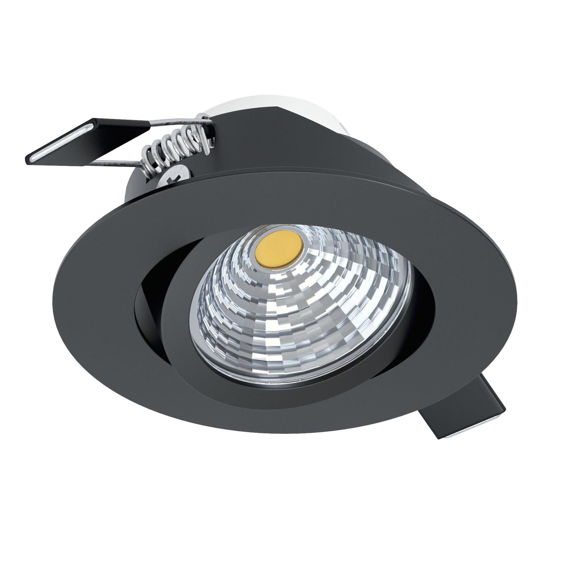 Spot à encastrer métal noir SALICETO D8,8CM LED INT 1X6W