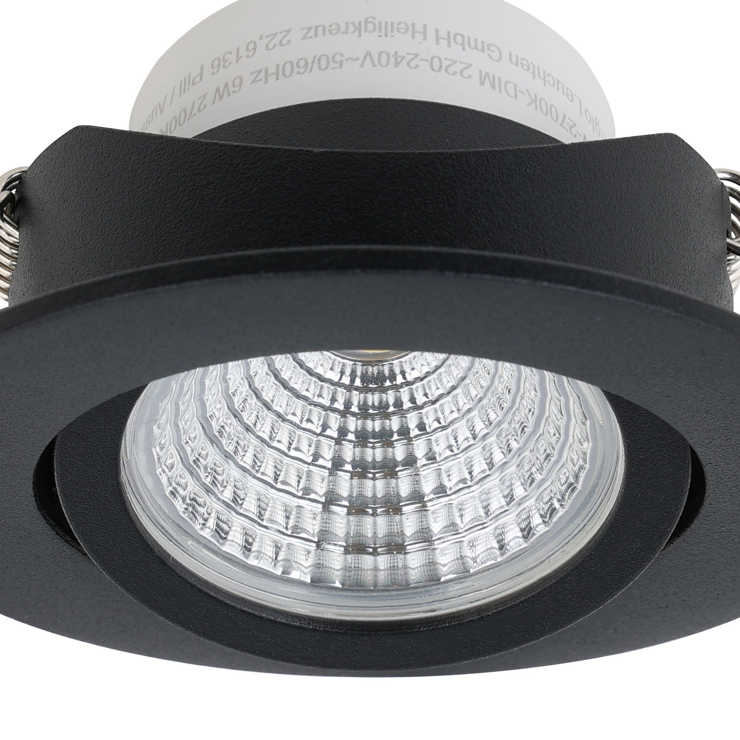 Spot à encastrer métal noir SALICETO D8,8CM LED INT 1X6W