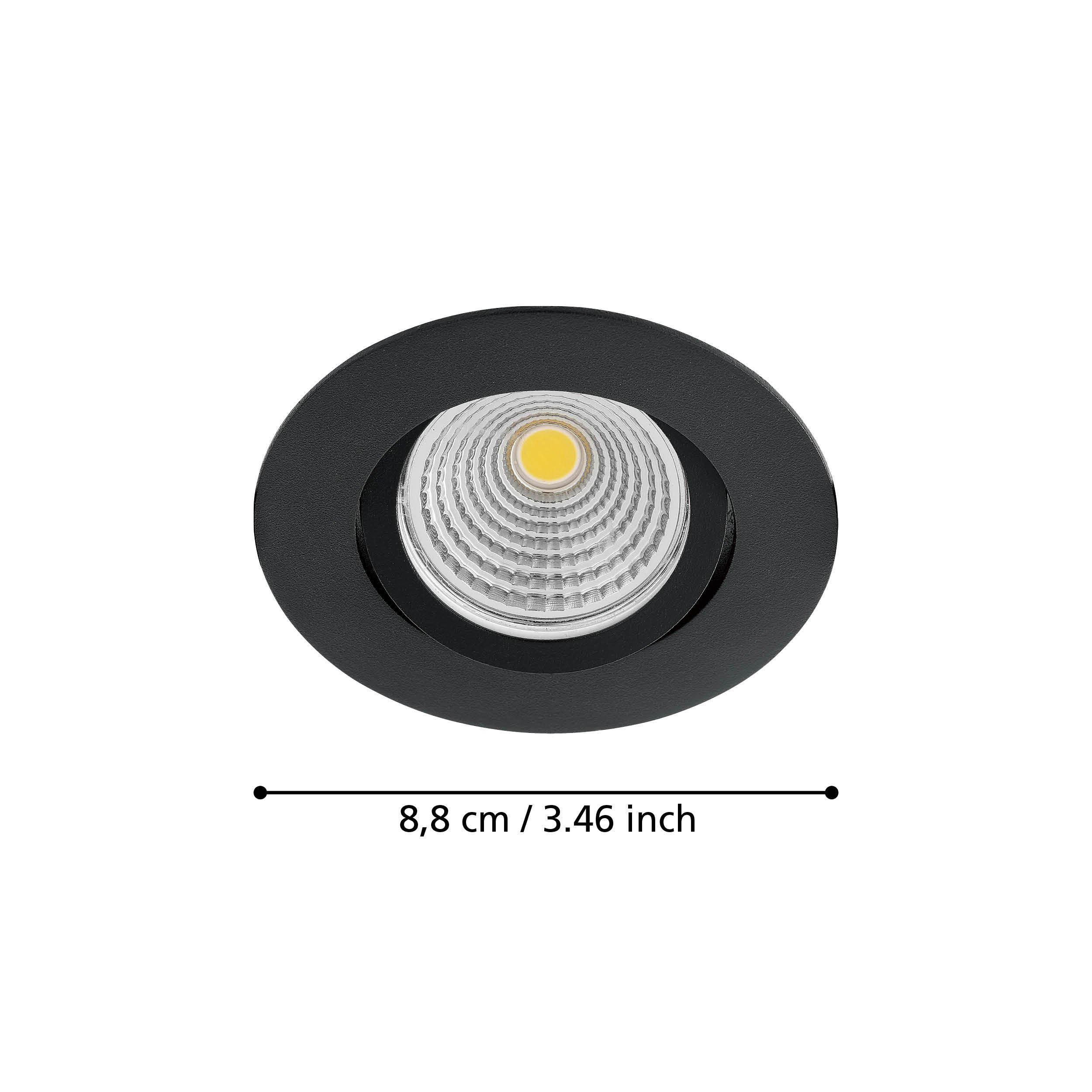 Spot à encastrer métal noir SALICETO D8,8CM LED INT 1X6W